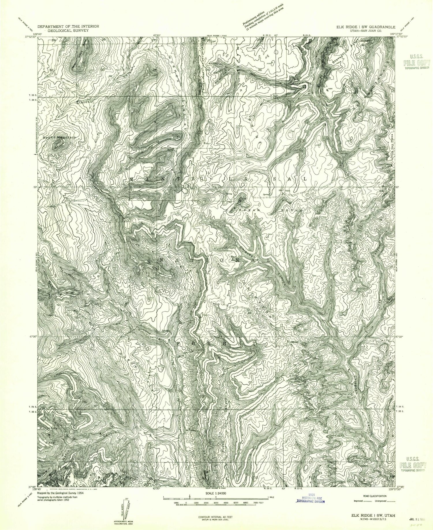 Classic USGS Chippean Rocks Utah 7.5'x7.5' Topo Map Image