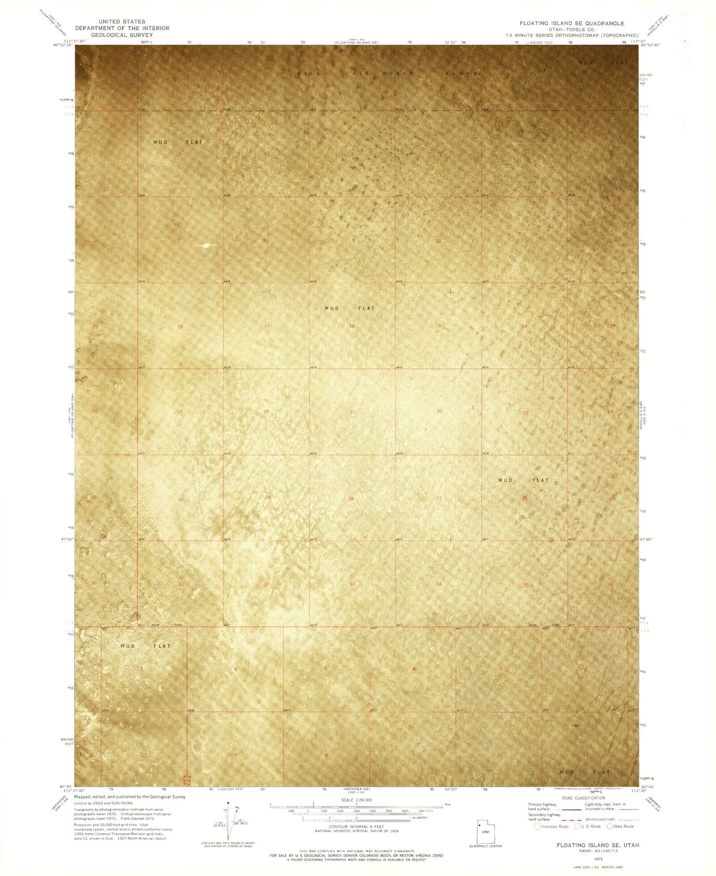 Classic USGS Floating Island SE Utah 7.5'x7.5' Topo Map Image