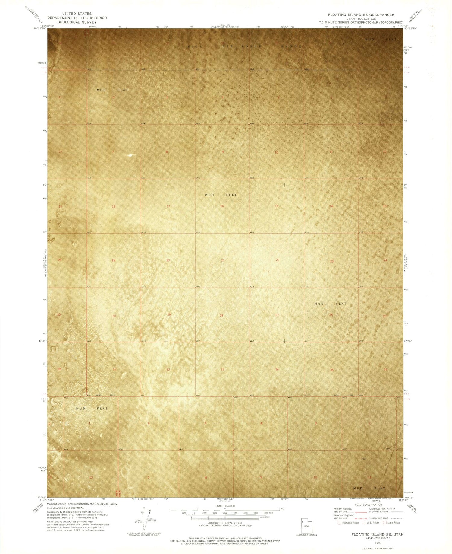 Classic USGS Floating Island SE Utah 7.5'x7.5' Topo Map Image