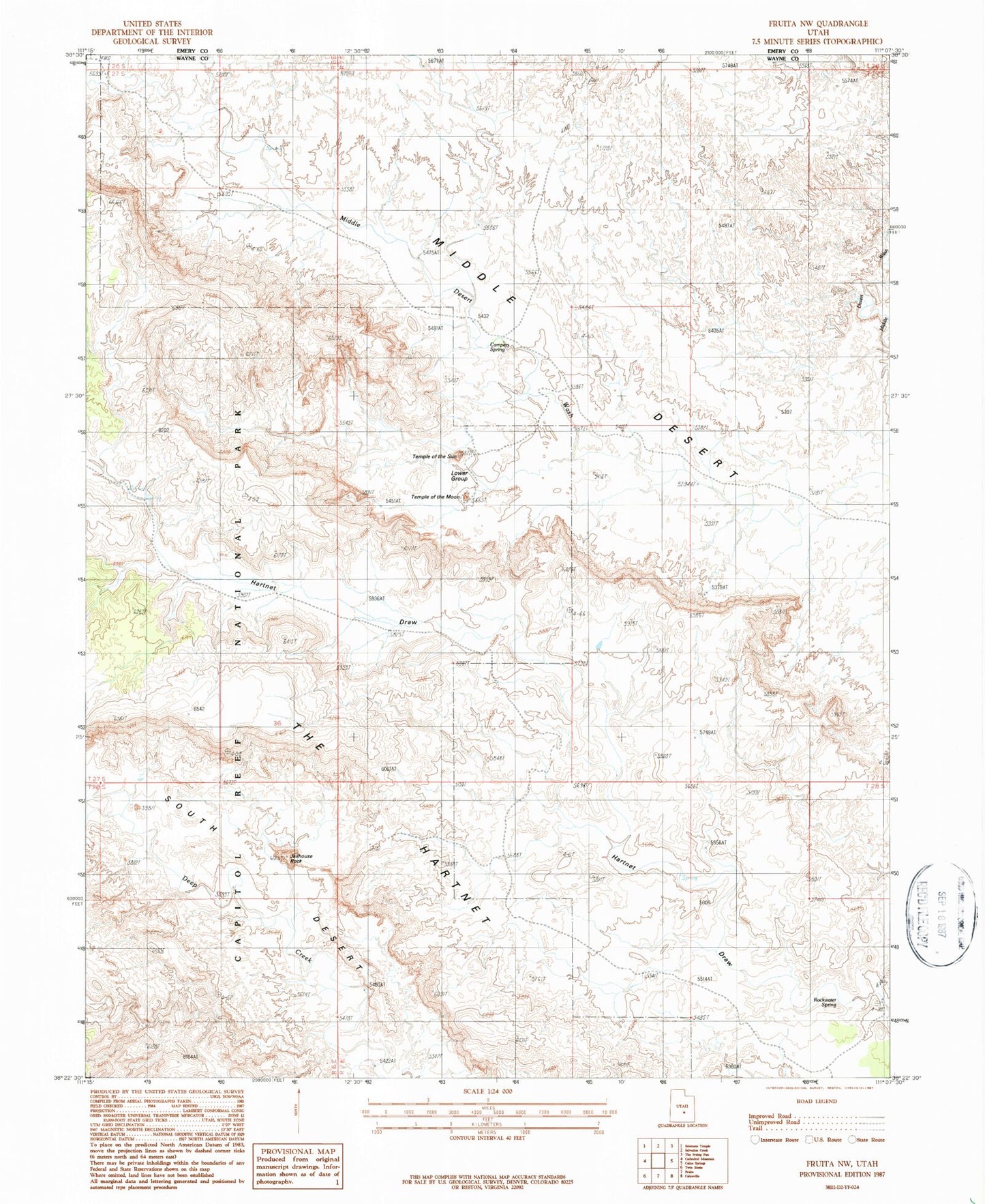 Classic USGS Fruita NW Utah 7.5'x7.5' Topo Map Image