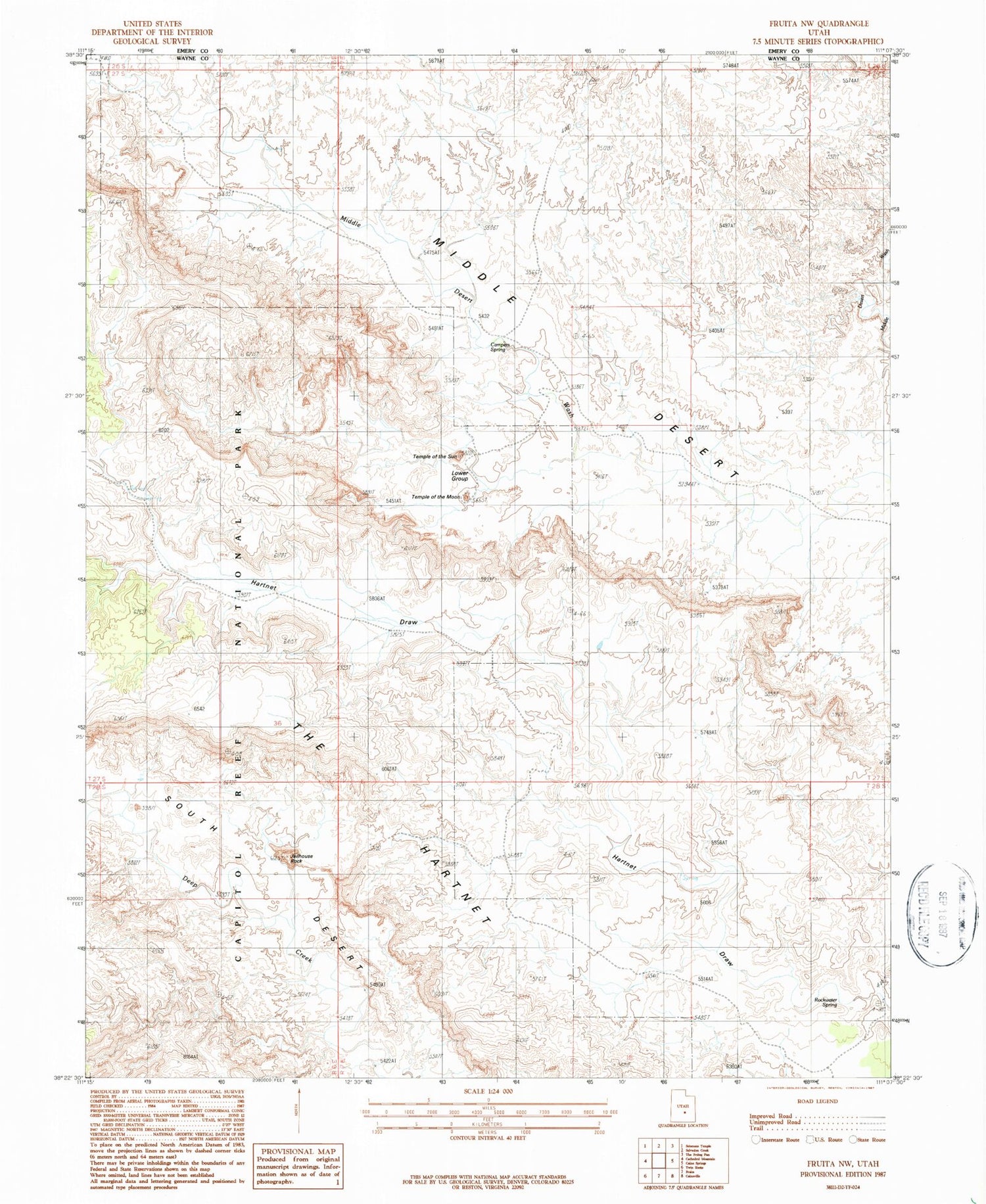 Classic USGS Fruita NW Utah 7.5'x7.5' Topo Map Image