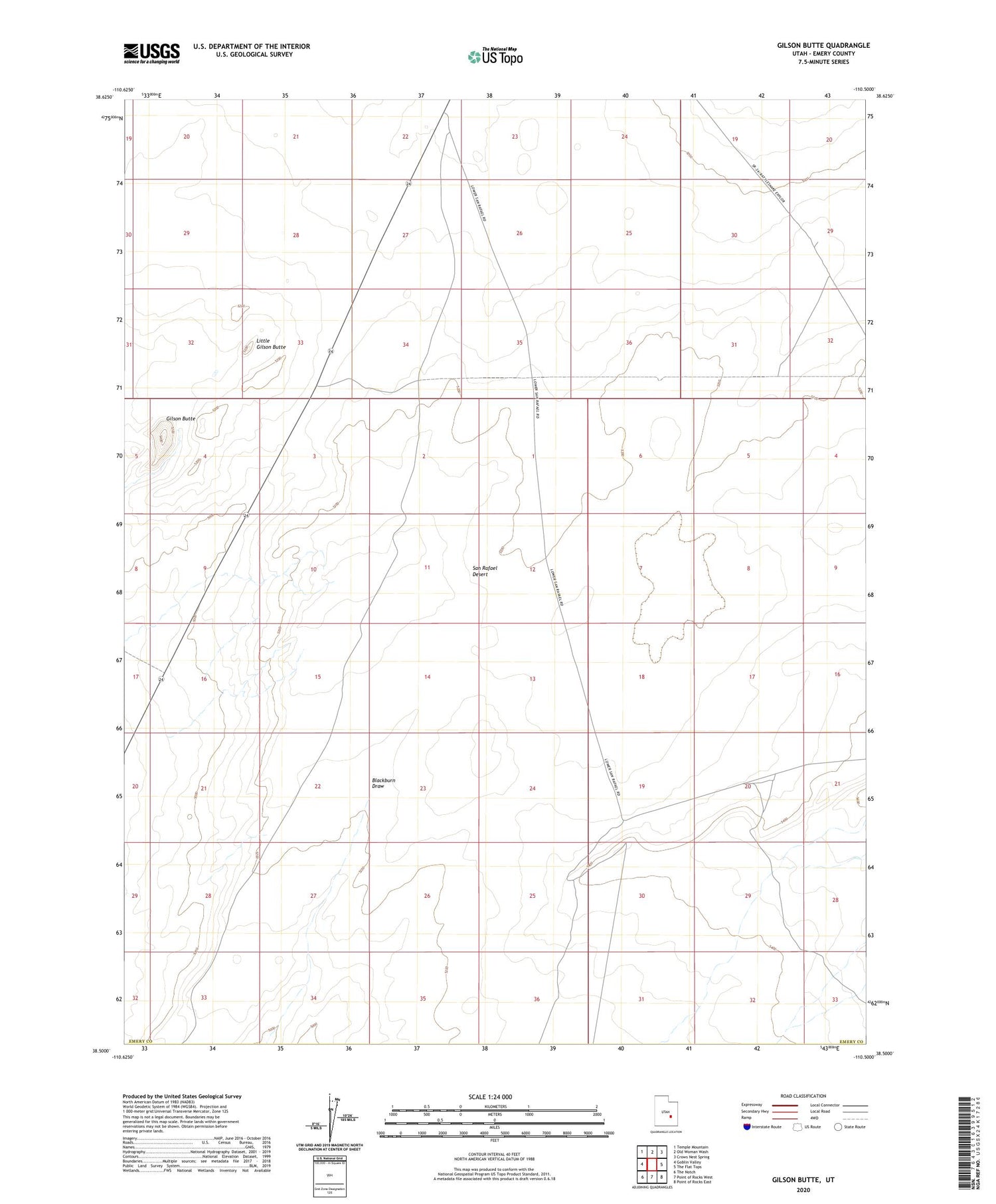 Gilson Butte Utah US Topo Map Image