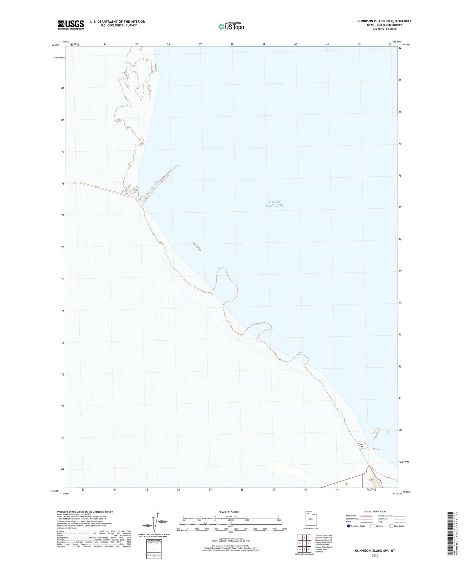 Gunnison Island SW Utah US Topo Map Image