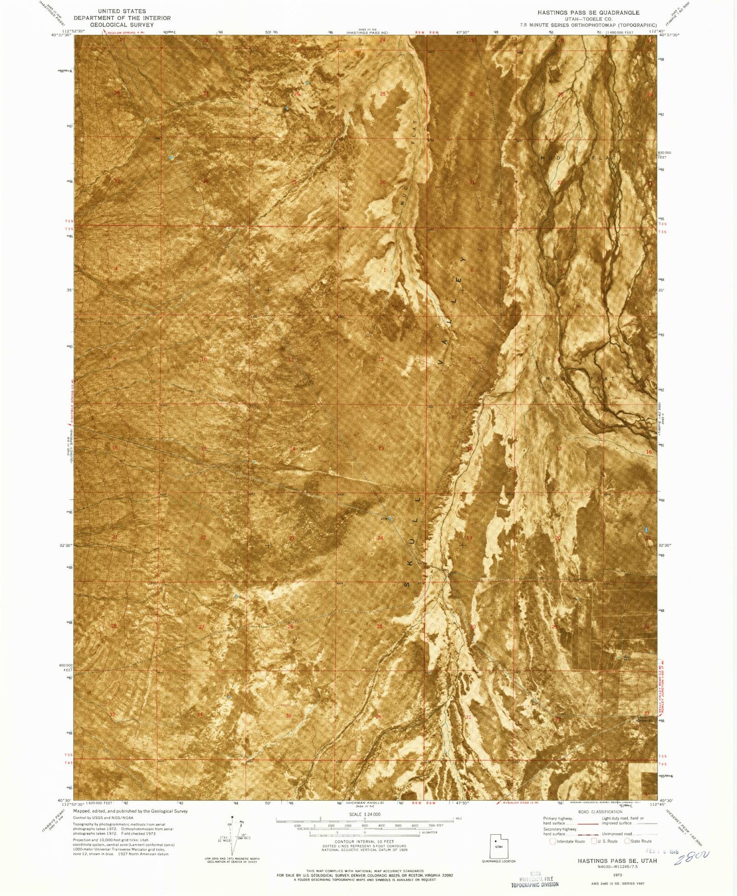 Classic USGS Hastings Pass SE Utah 7.5'x7.5' Topo Map Image