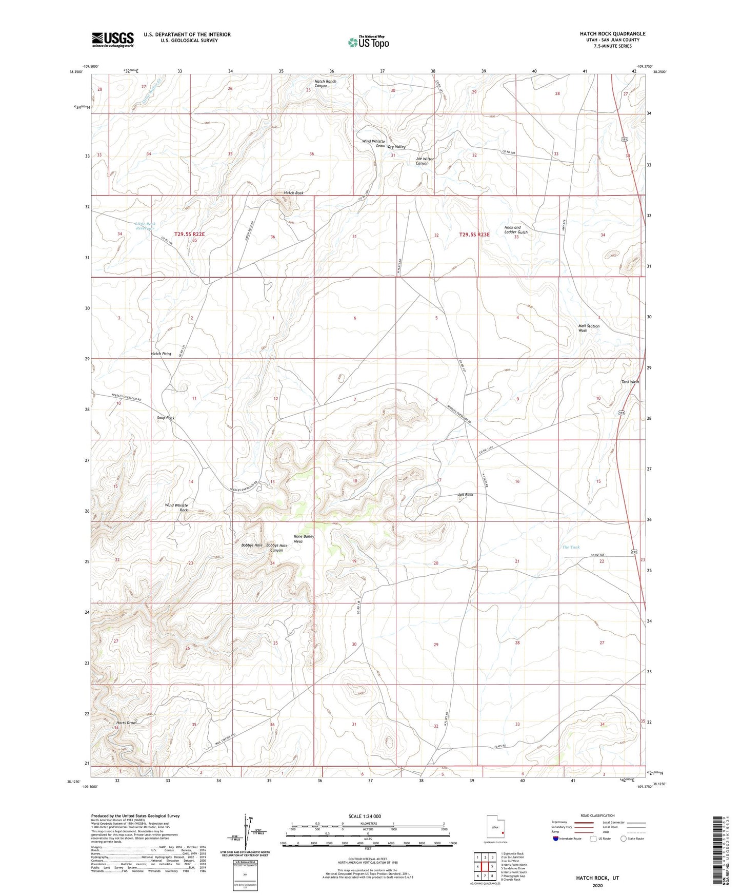 Hatch Rock Utah US Topo Map Image