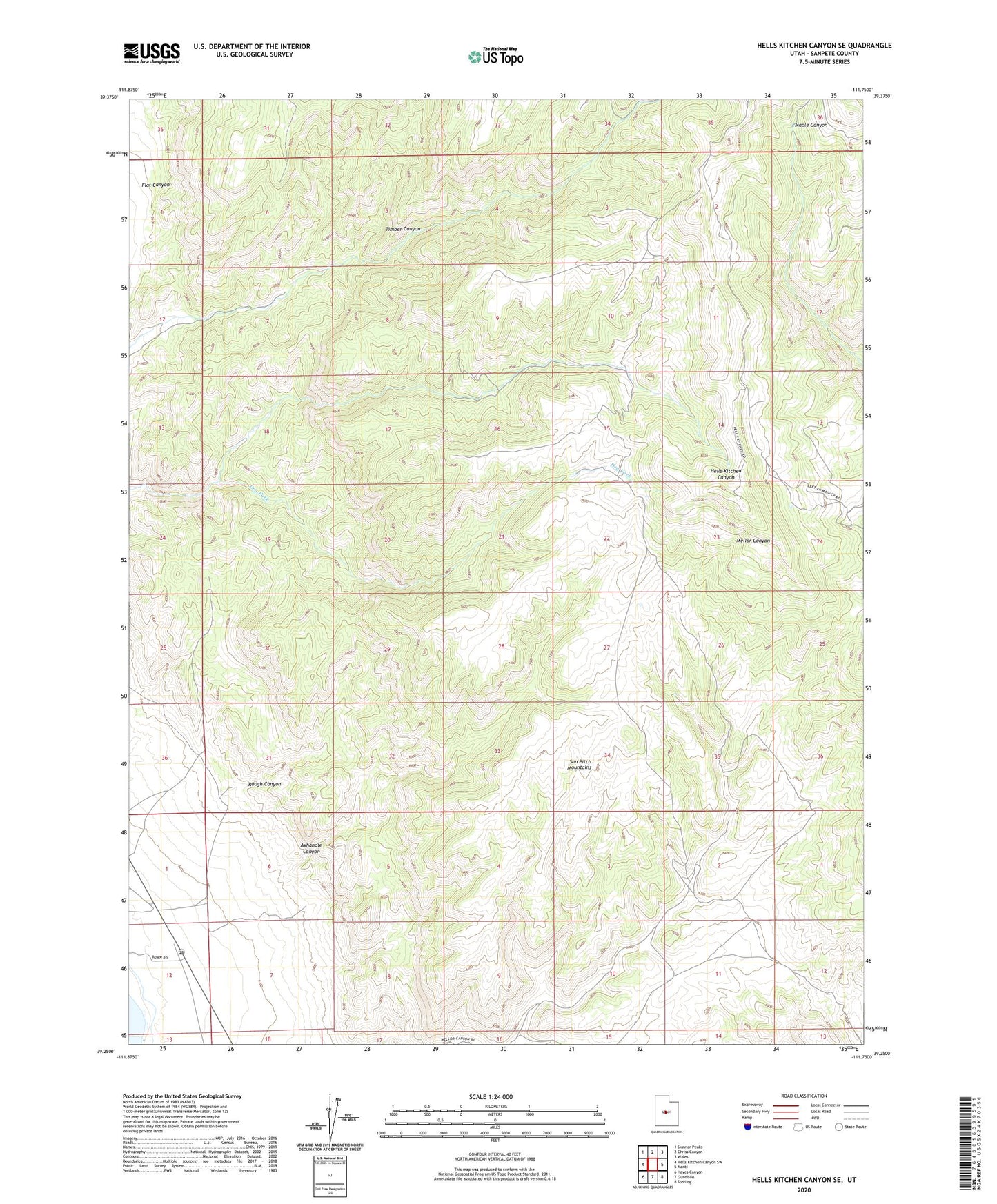Hells Kitchen Canyon SE Utah US Topo Map Image