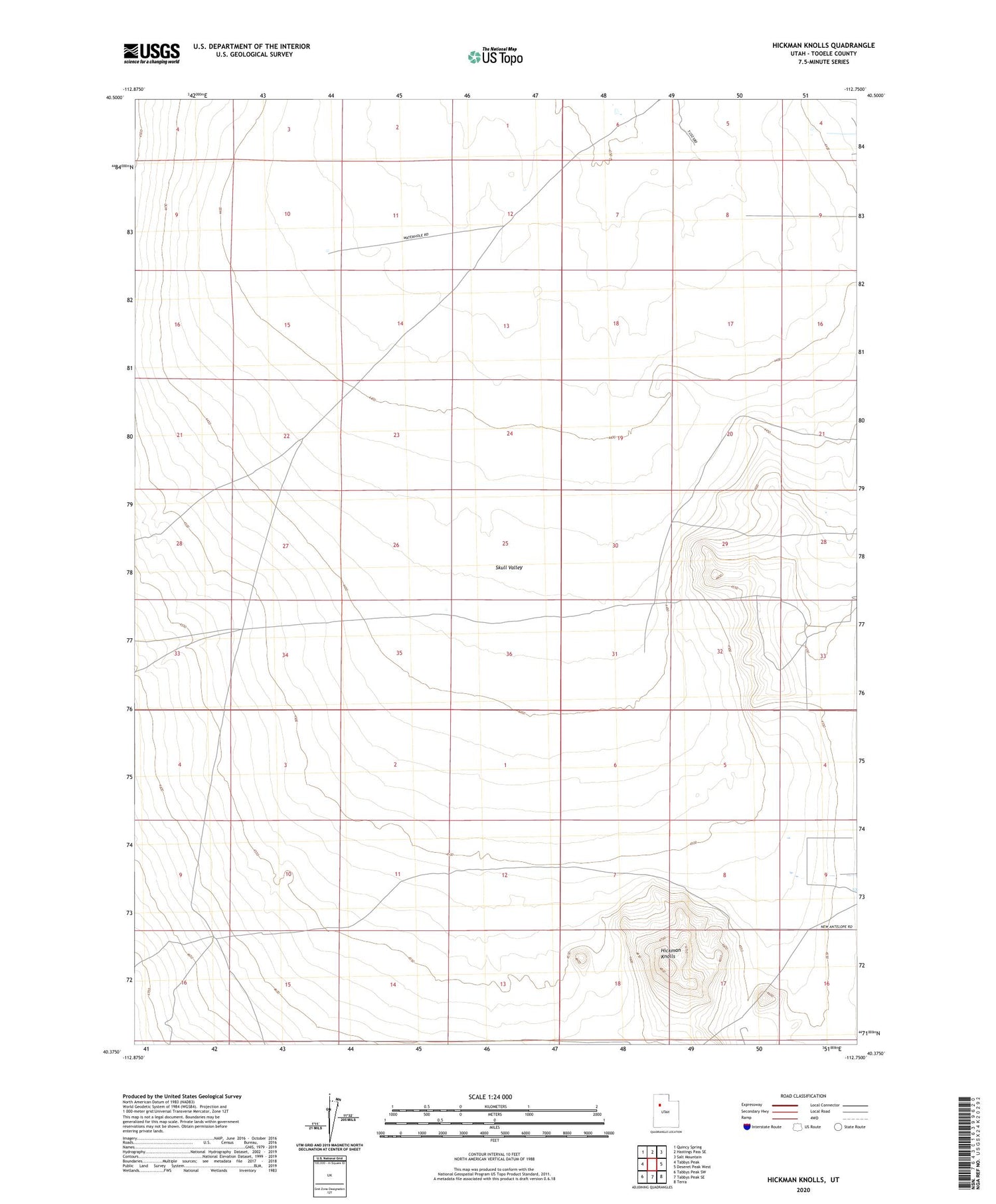 Hickman Knolls Utah US Topo Map Image