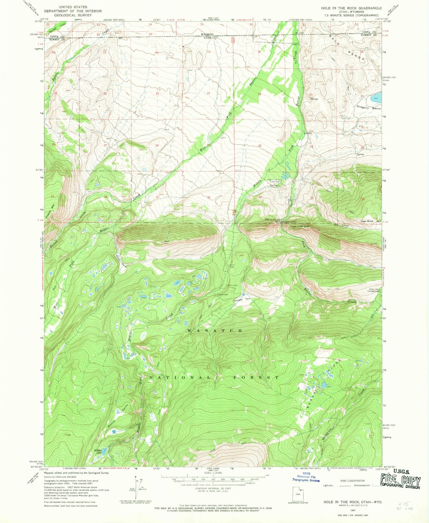 Classic USGS Hole In The Rock Utah 7.5'x7.5' Topo Map Image