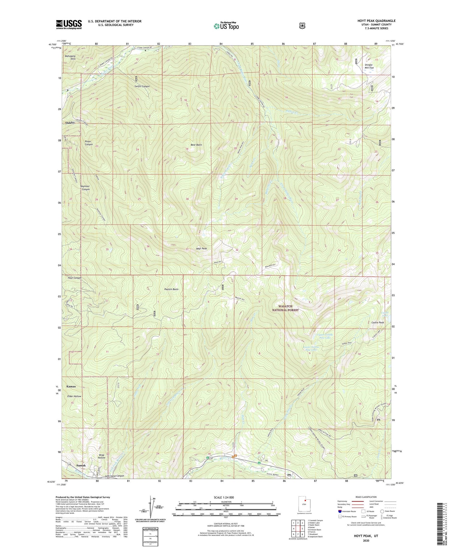 Hoyt Peak Utah US Topo Map Image