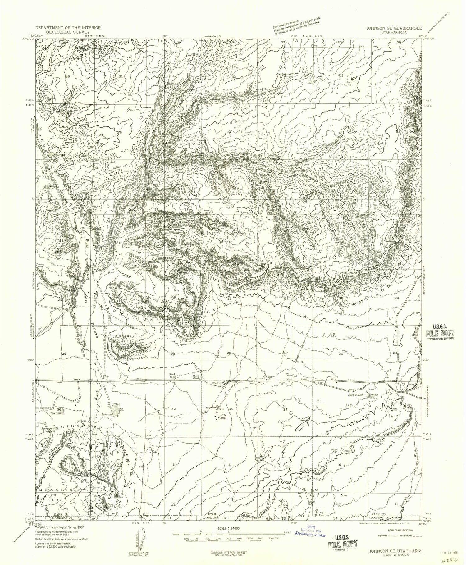 Classic USGS Johnson Lakes Utah 7.5'x7.5' Topo Map Image