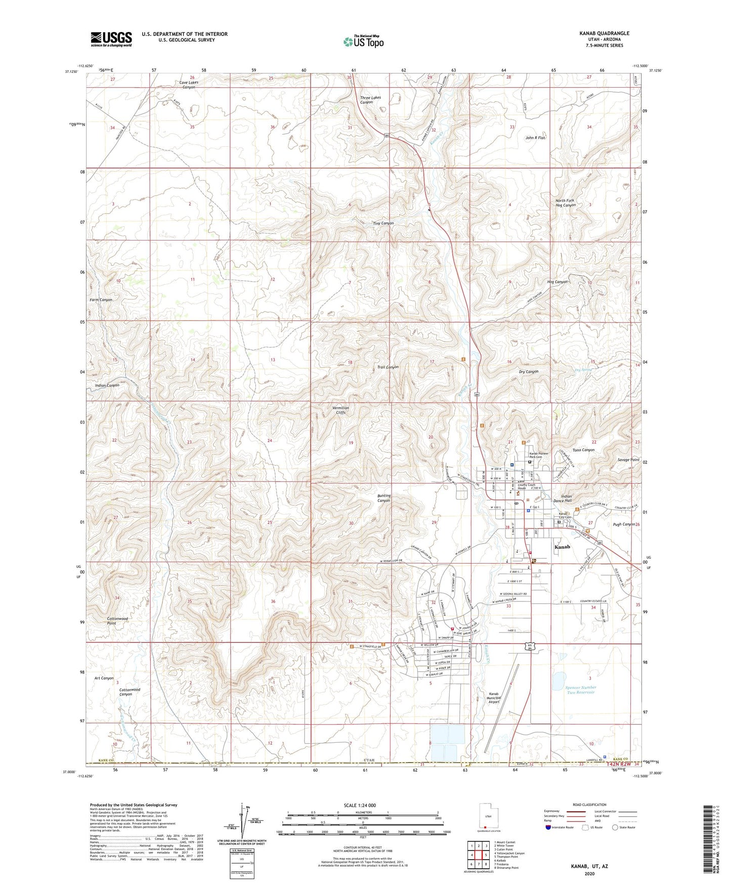 Kanab Utah US Topo Map Image