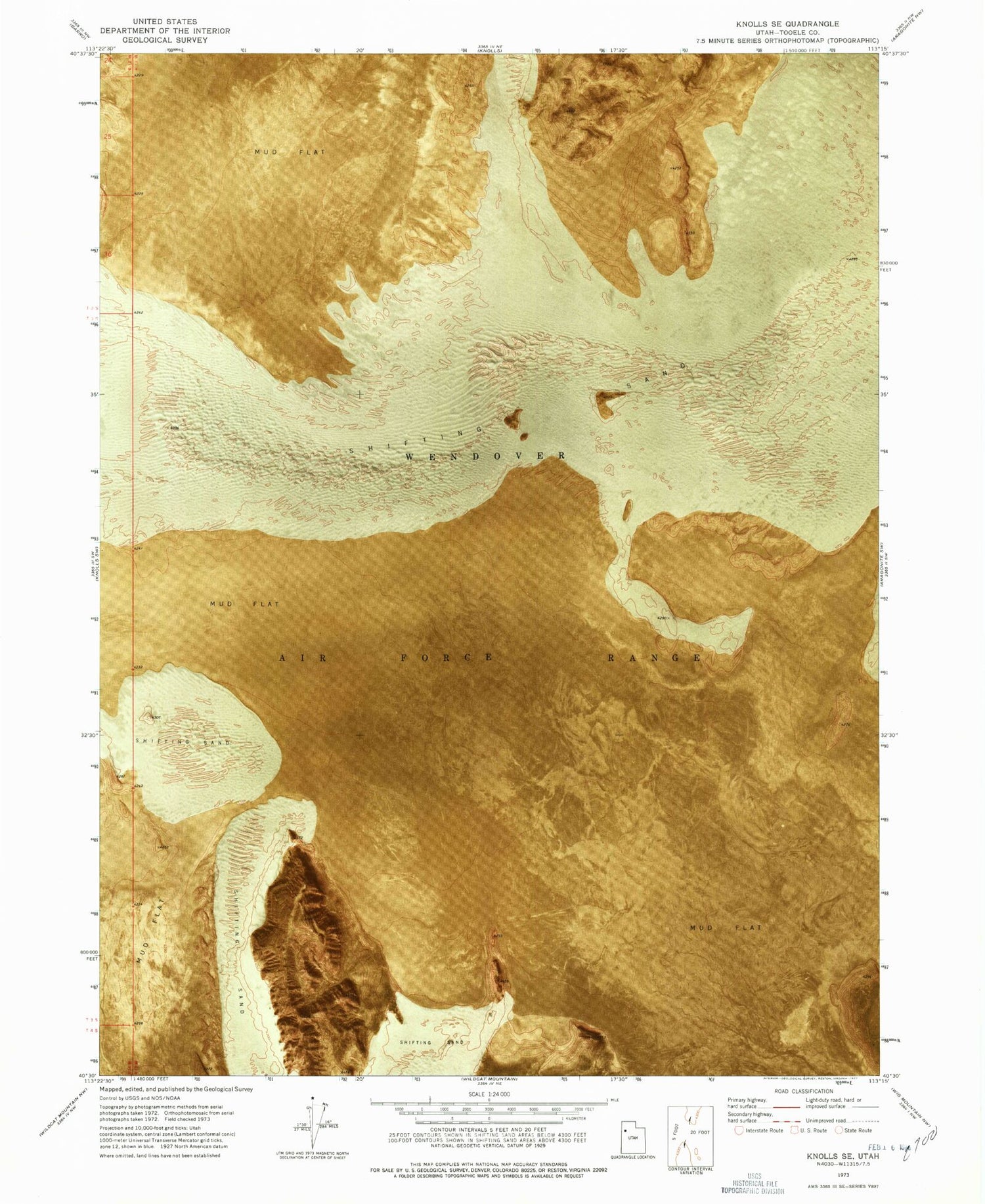 Classic USGS Knolls SE Utah 7.5'x7.5' Topo Map Image
