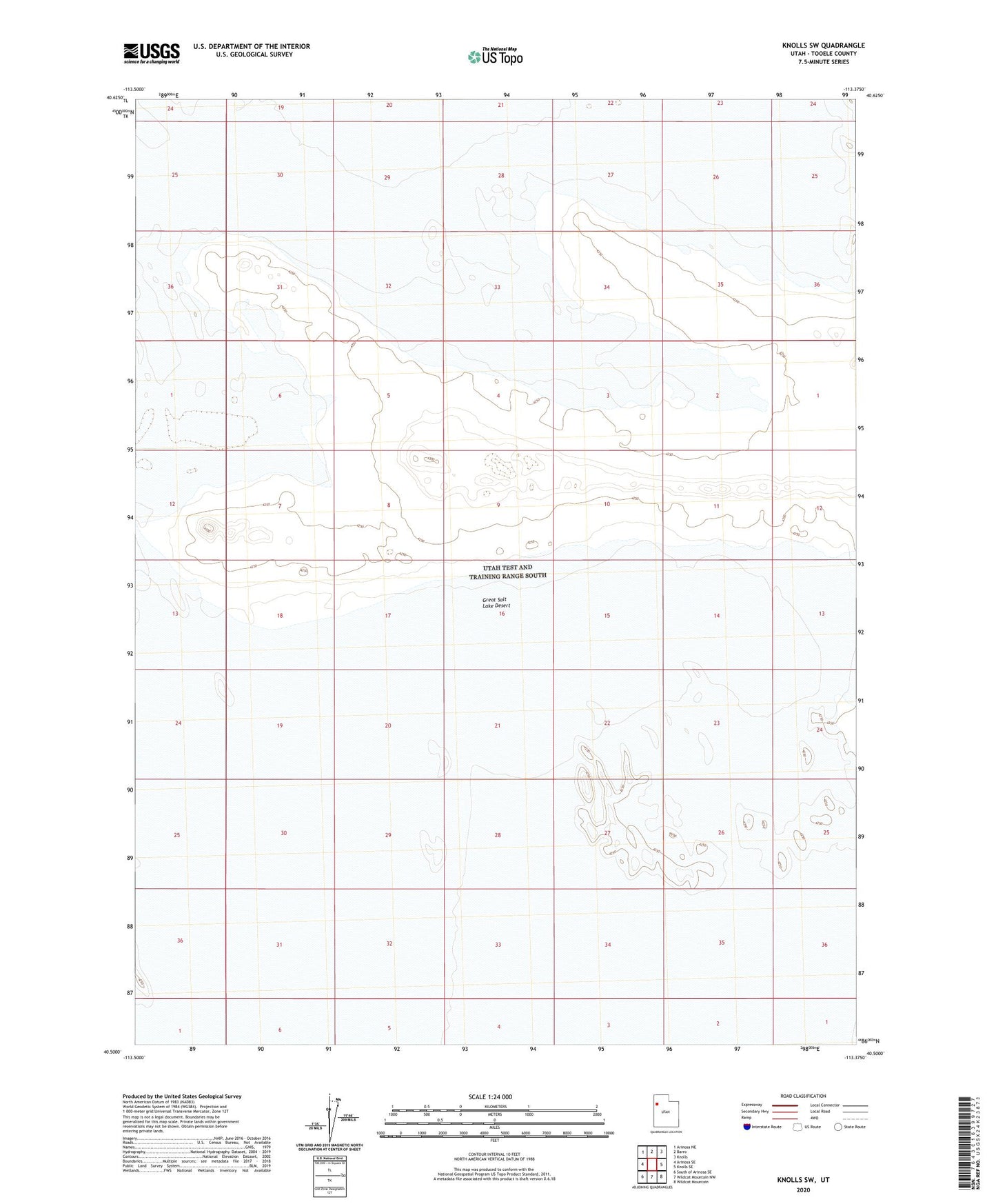 Knolls SW Utah US Topo Map Image