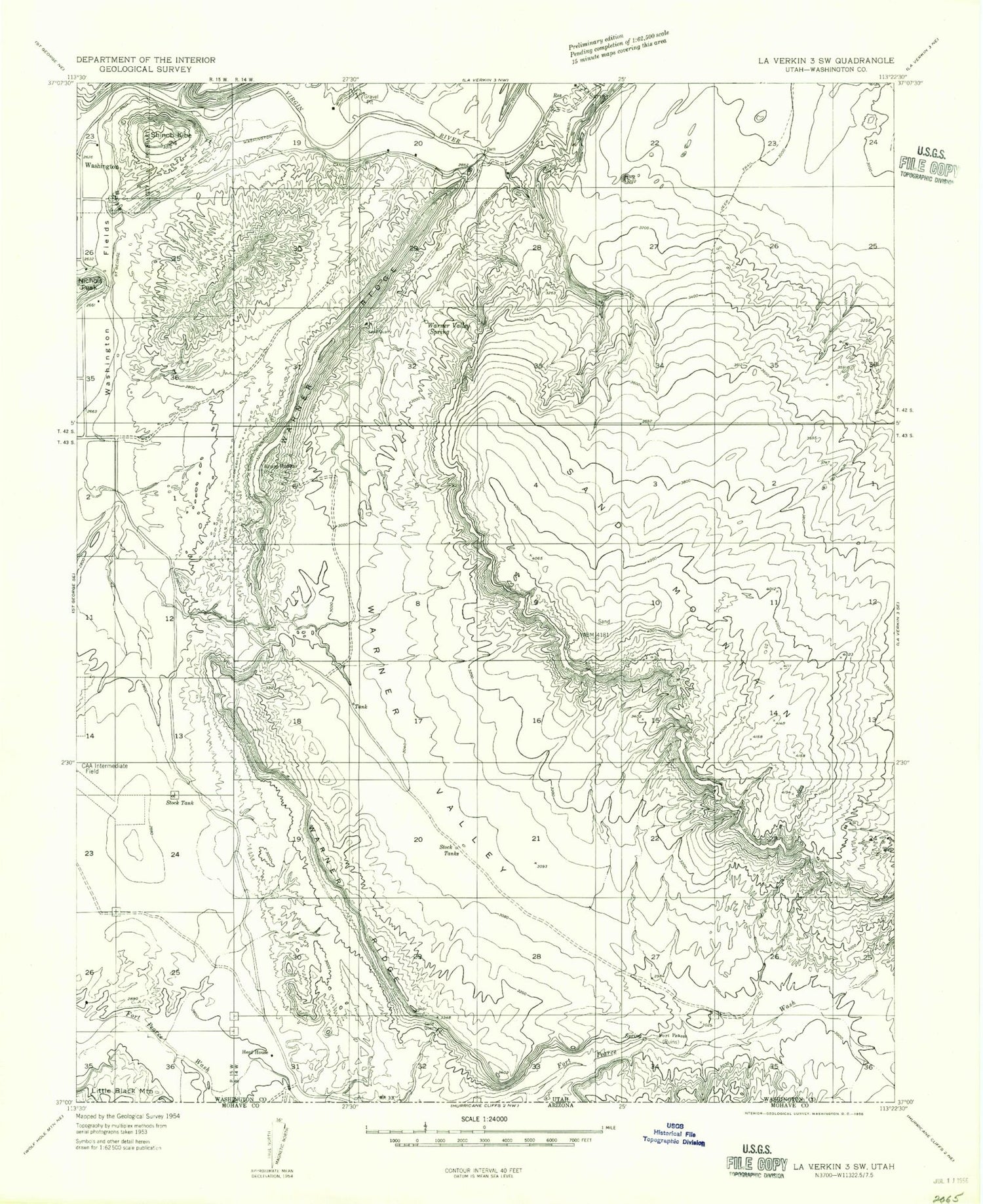 Classic USGS Washington Dome Utah 7.5'x7.5' Topo Map Image