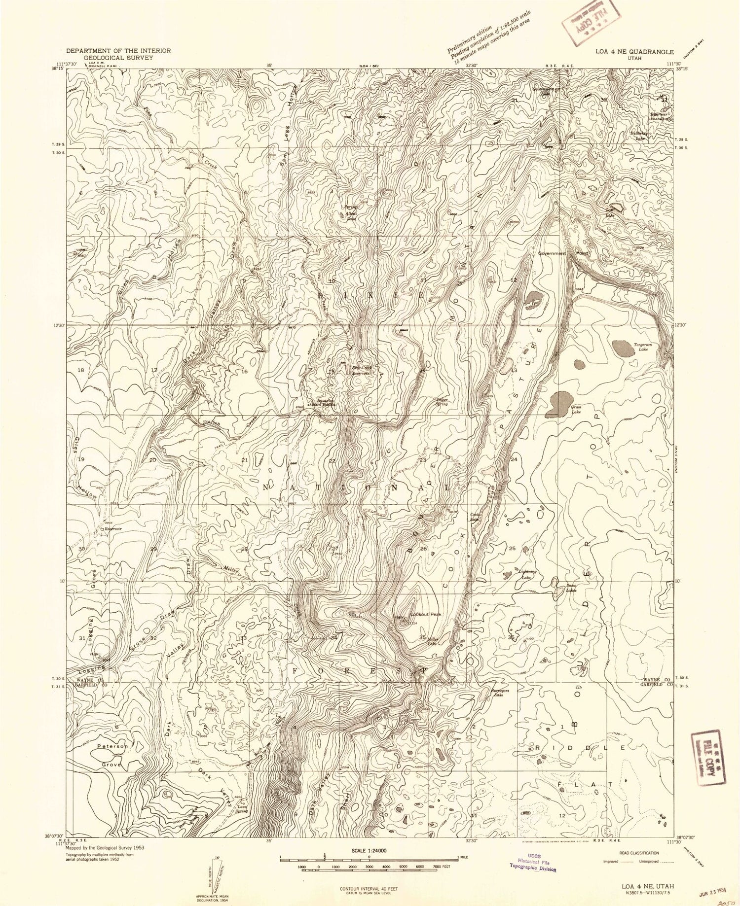 Classic USGS Government Point Utah 7.5'x7.5' Topo Map Image