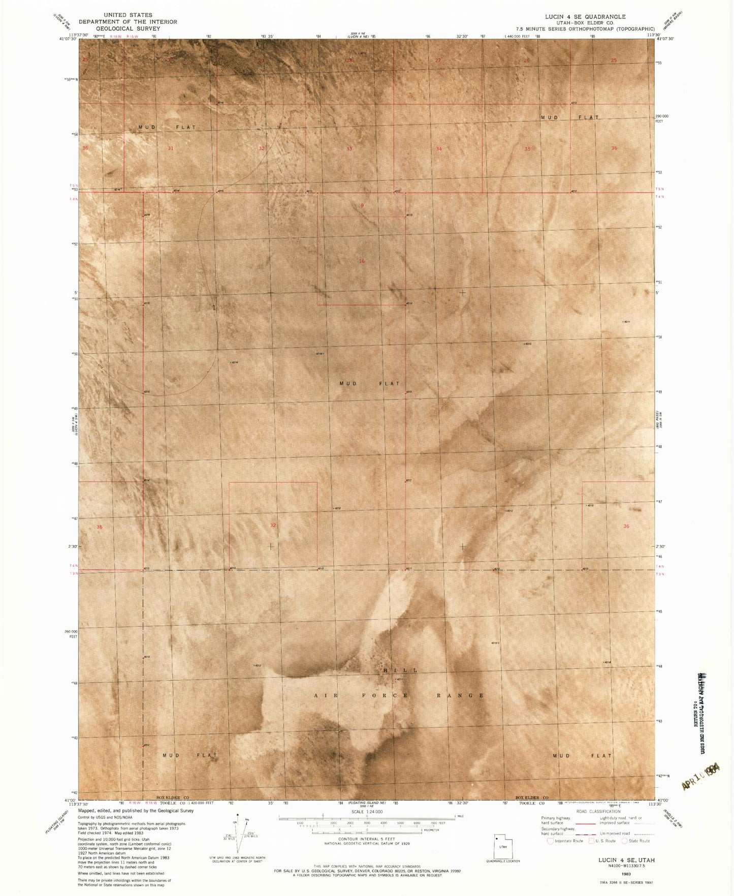 Classic USGS West of Big Pass Utah 7.5'x7.5' Topo Map Image