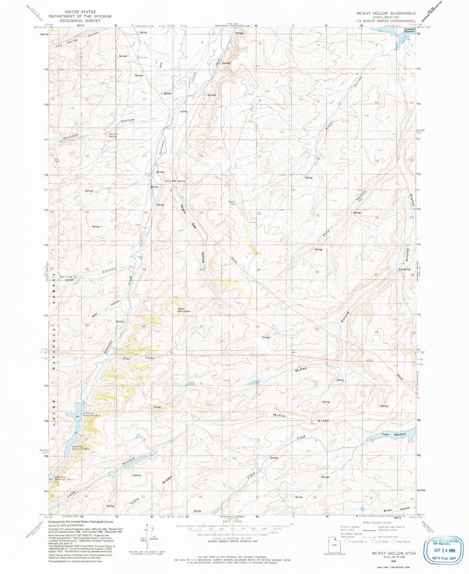 Classic USGS McKay Hollow Utah 7.5'x7.5' Topo Map Image