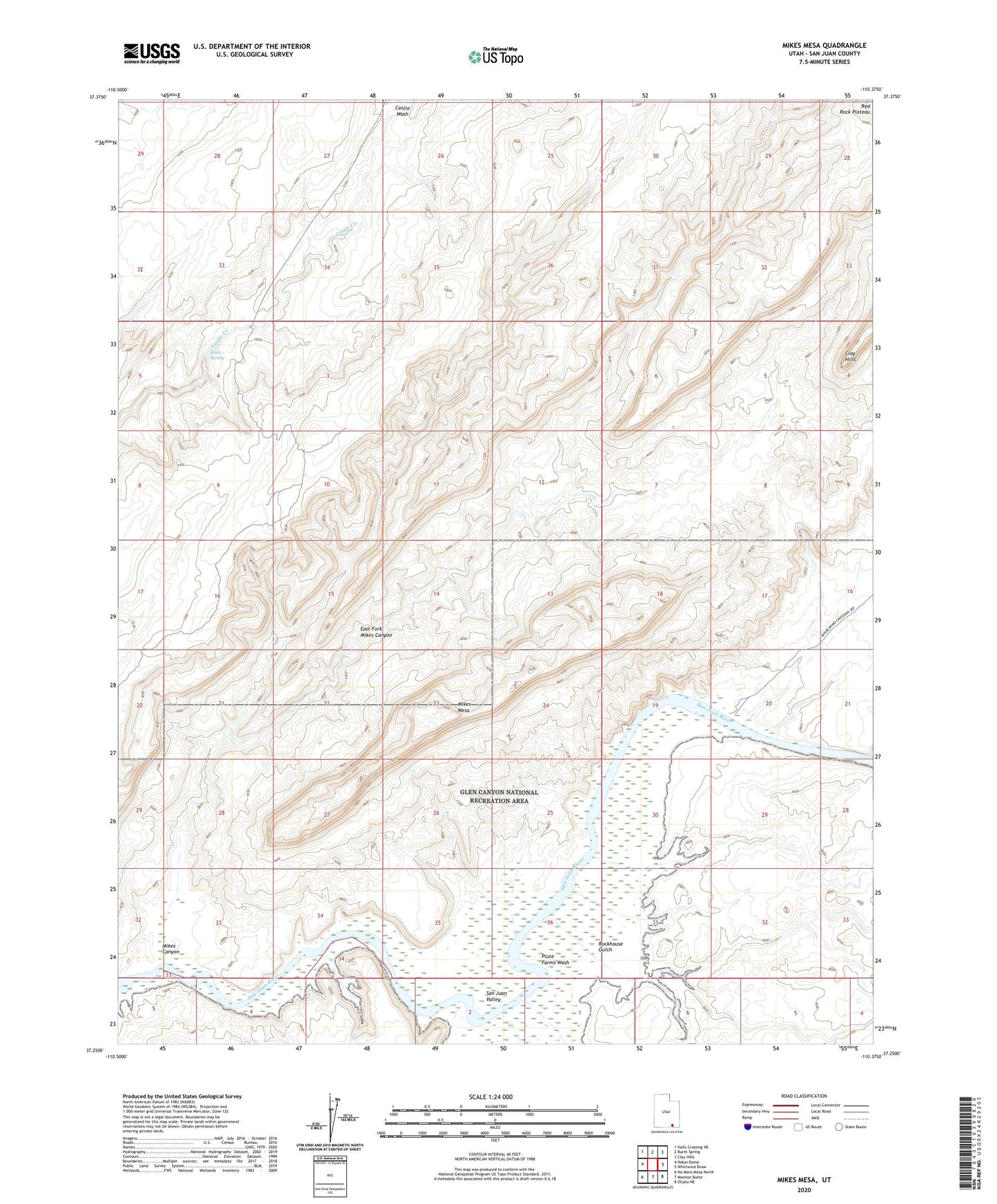 Mikes Mesa Utah US Topo Map Image