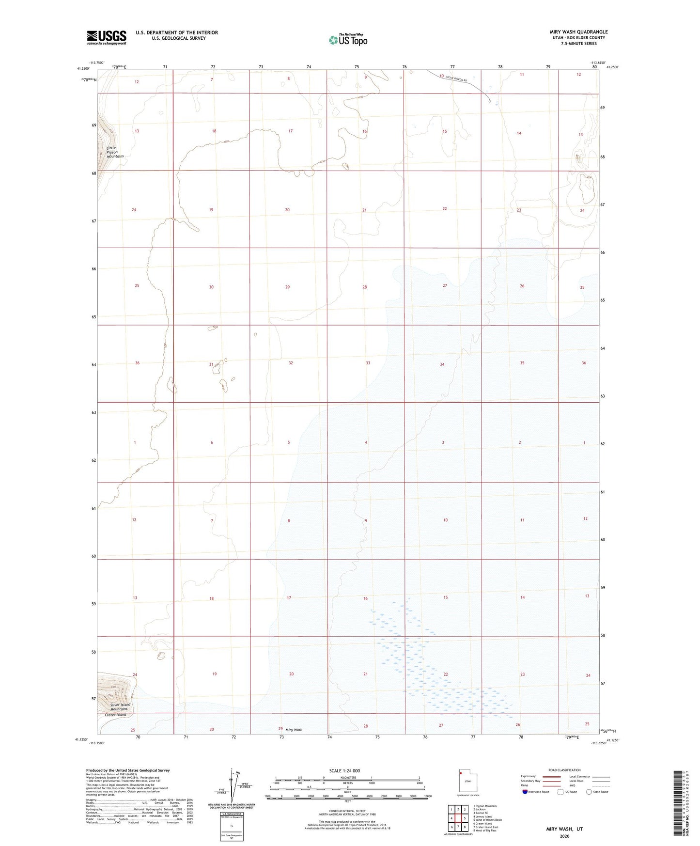 Miry Wash Utah US Topo Map Image
