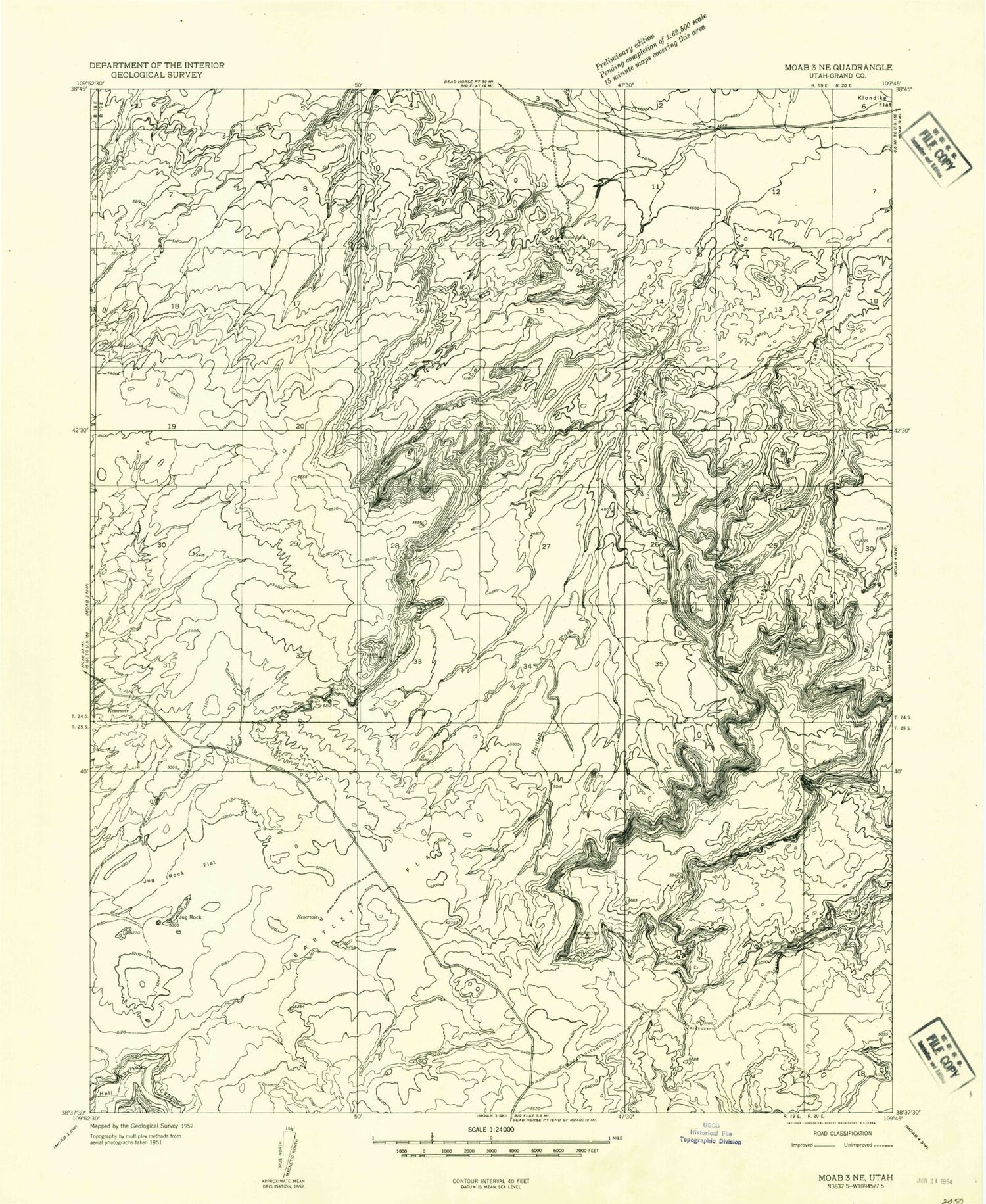 Classic USGS Jug Rock Utah 7.5'x7.5' Topo Map Image