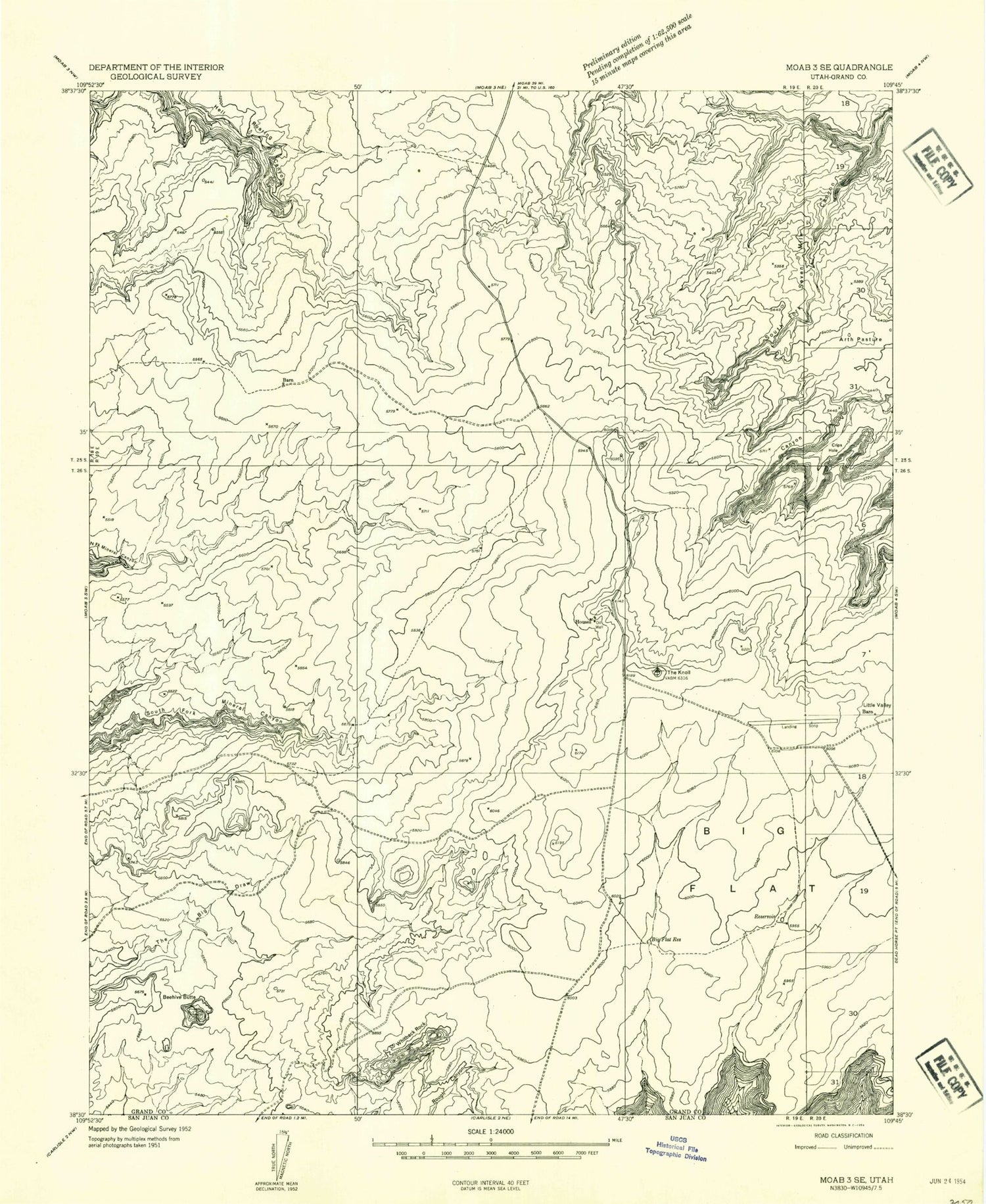 Classic USGS The Knoll Utah 7.5'x7.5' Topo Map Image