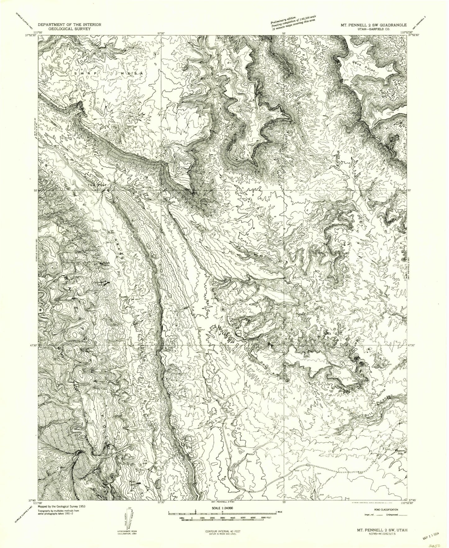 Classic USGS The Post Utah 7.5'x7.5' Topo Map Image