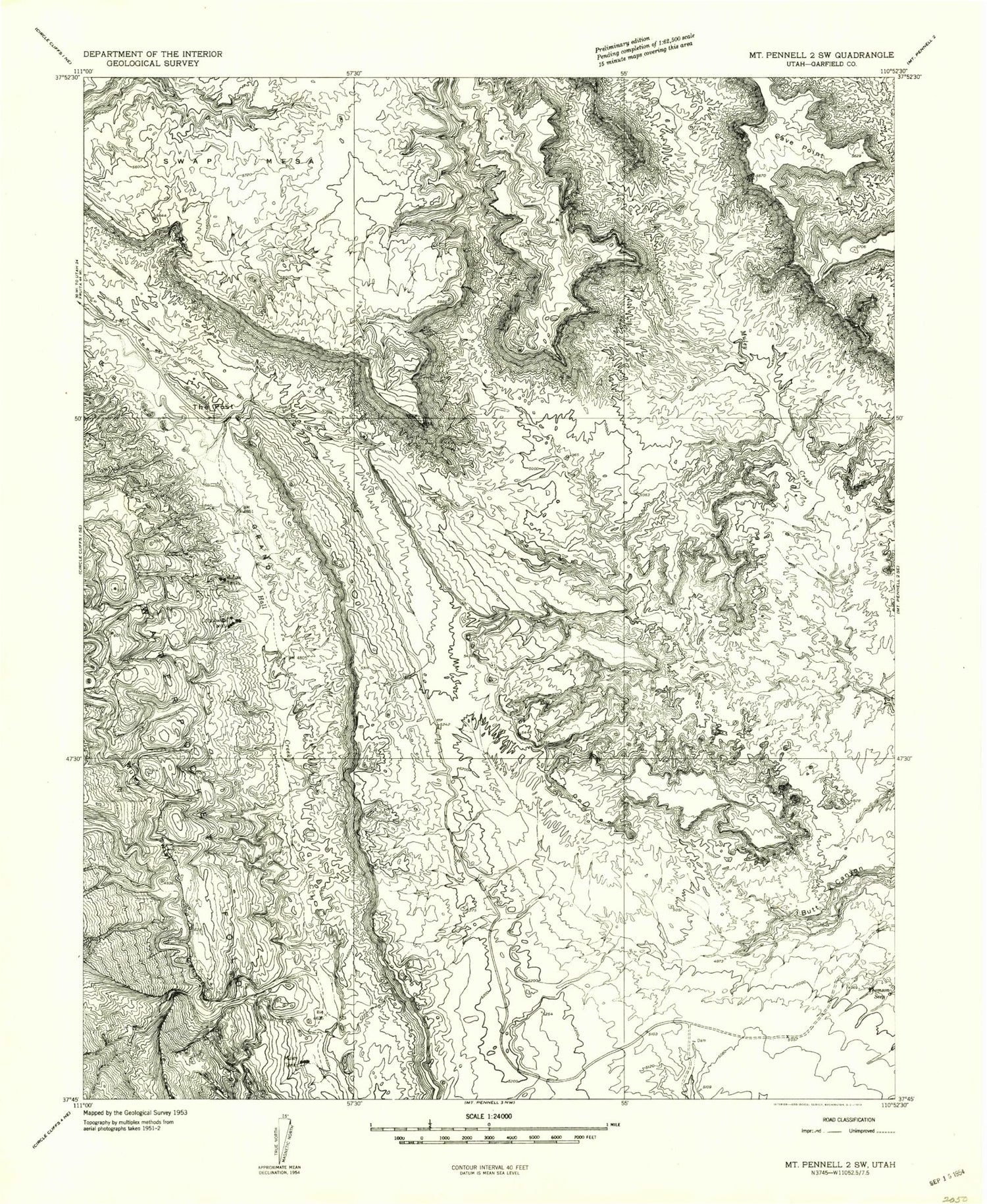 Classic USGS The Post Utah 7.5'x7.5' Topo Map Image
