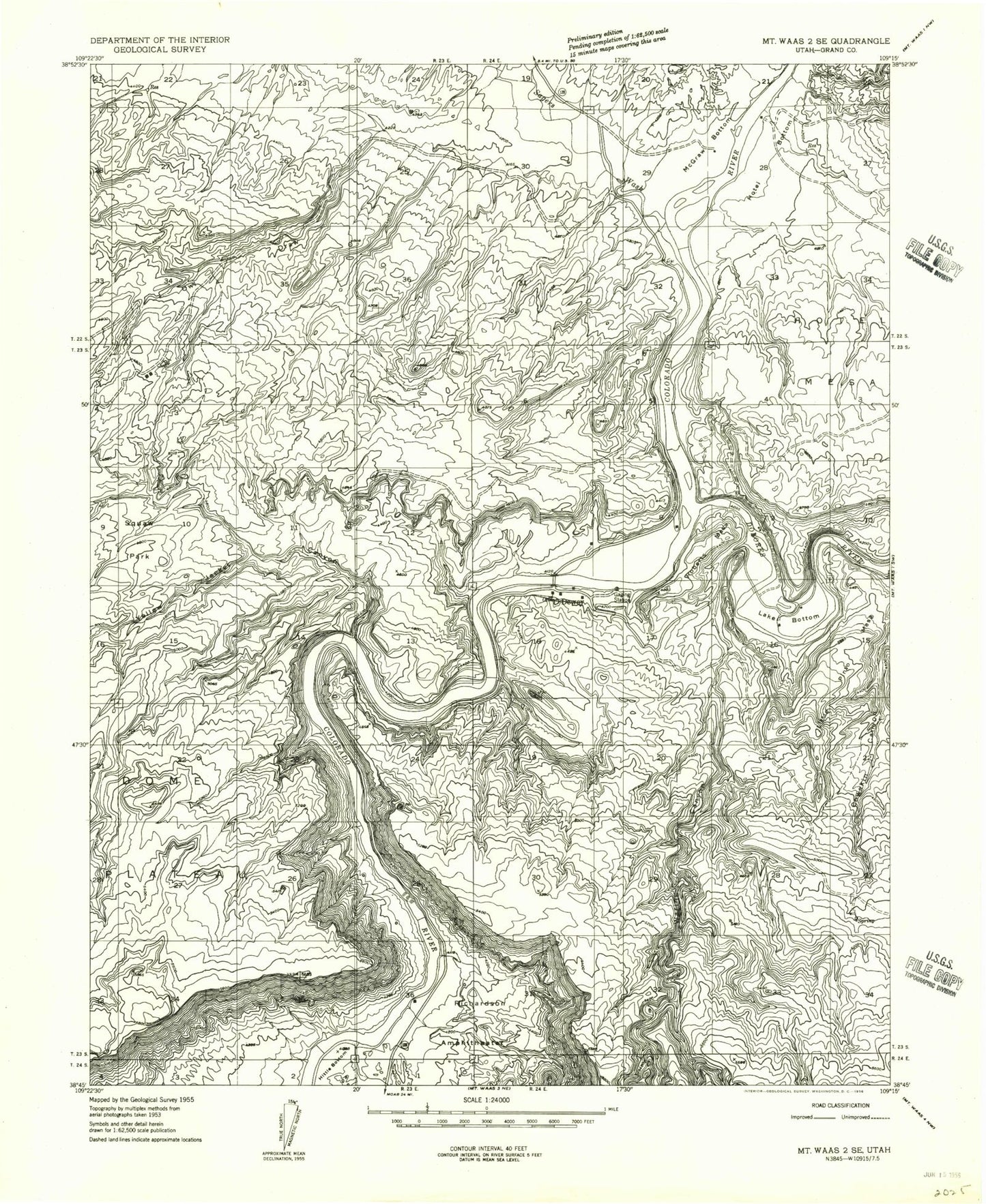 Classic USGS Dewey Utah 7.5'x7.5' Topo Map Image