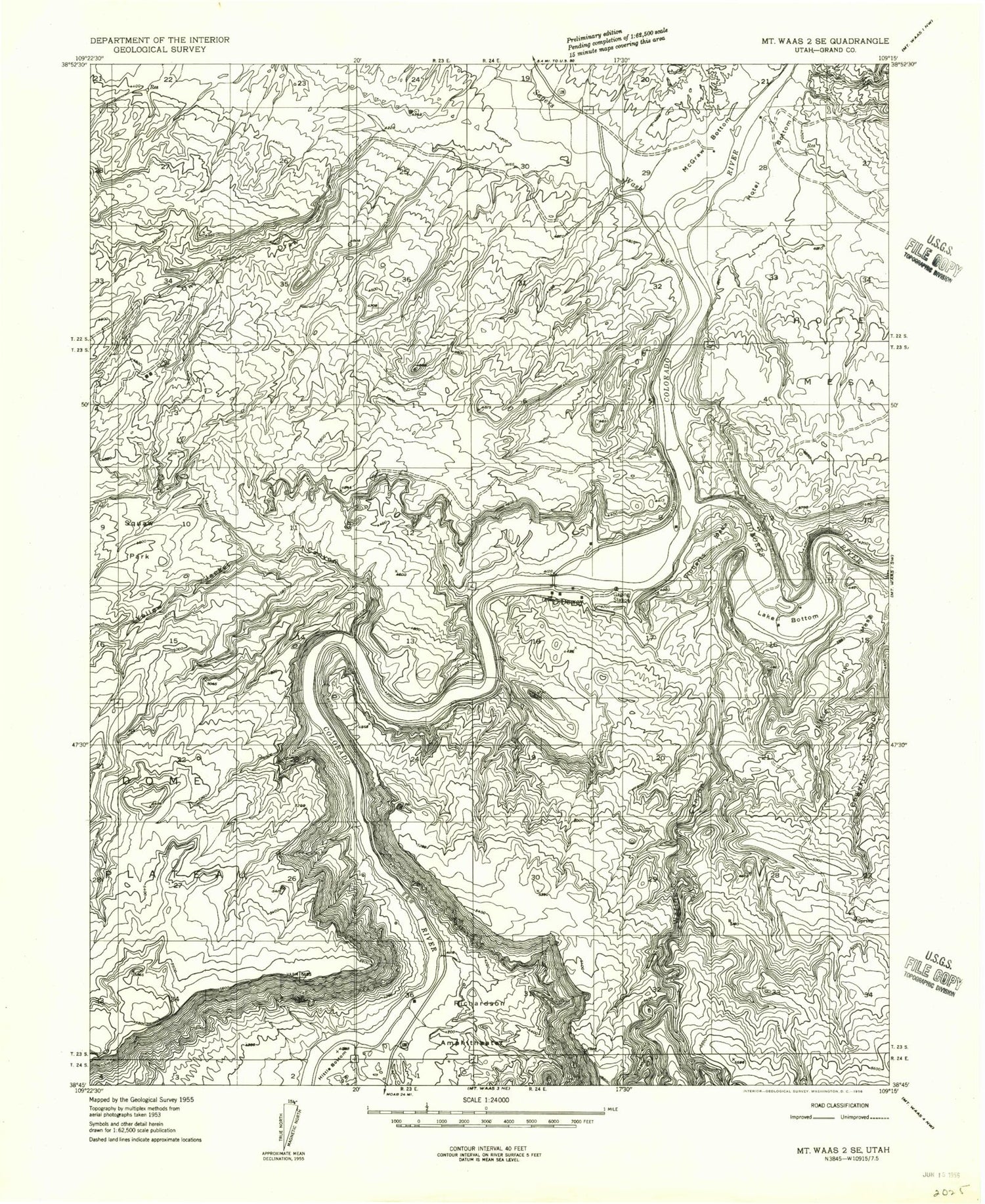 Classic USGS Dewey Utah 7.5'x7.5' Topo Map Image