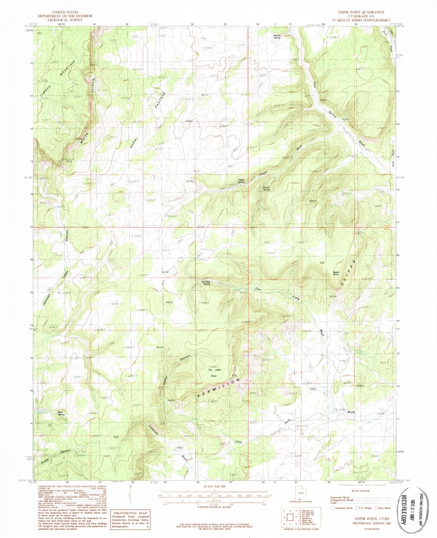 Classic USGS Nephi Point Utah 7.5'x7.5' Topo Map Image