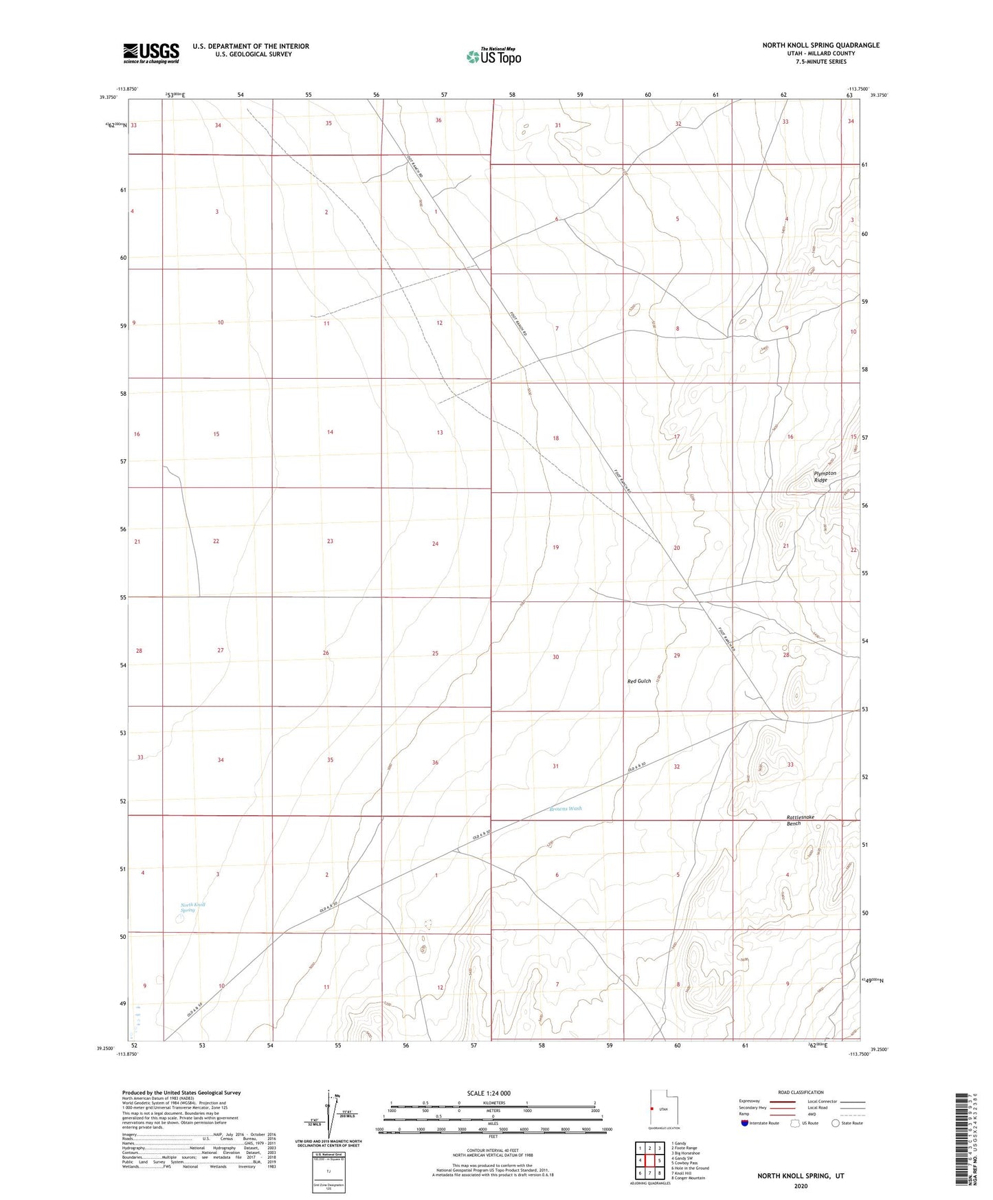 North Knoll Spring Utah US Topo Map Image