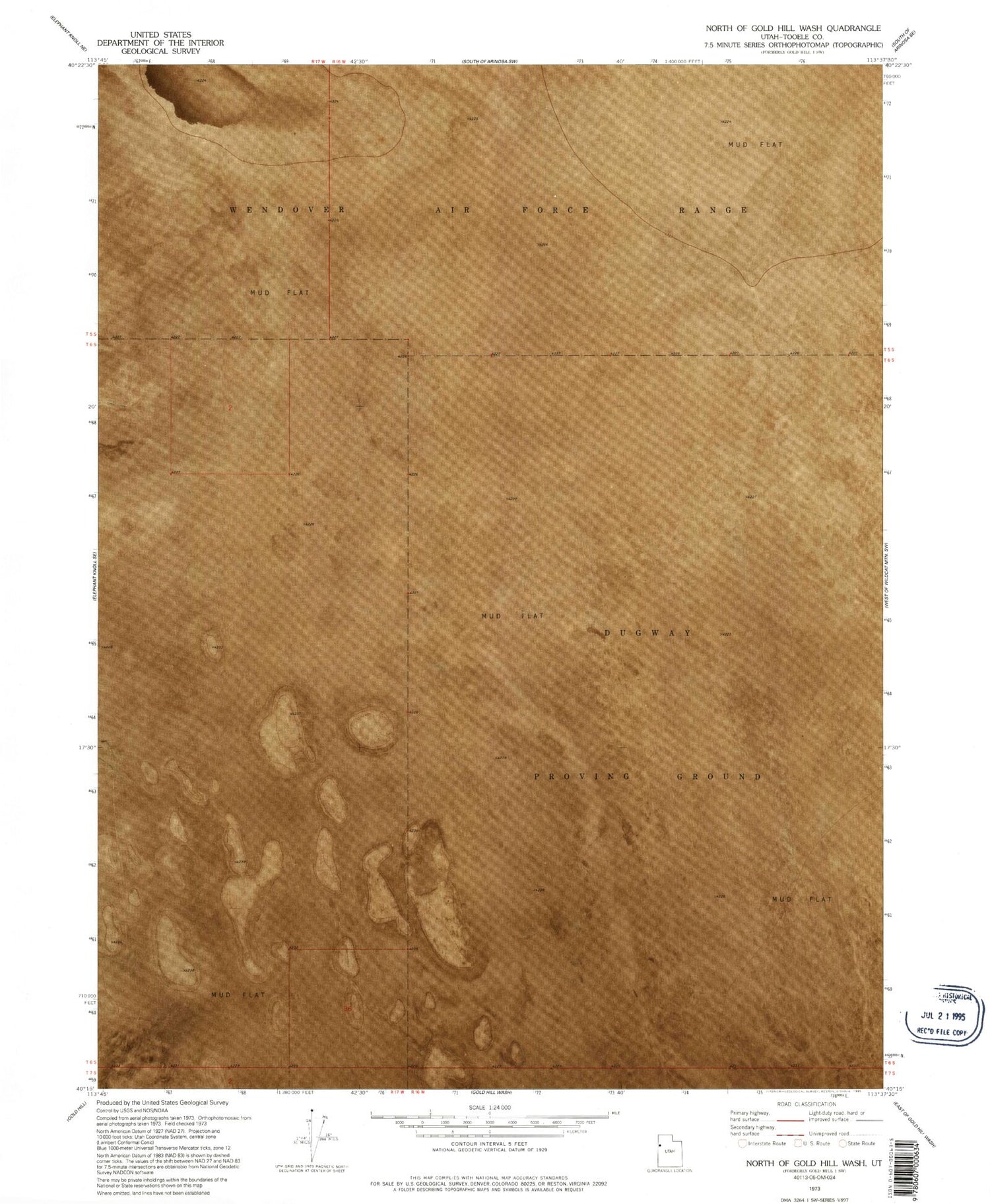 Classic USGS North of Gold Hill Wash Utah 7.5'x7.5' Topo Map Image