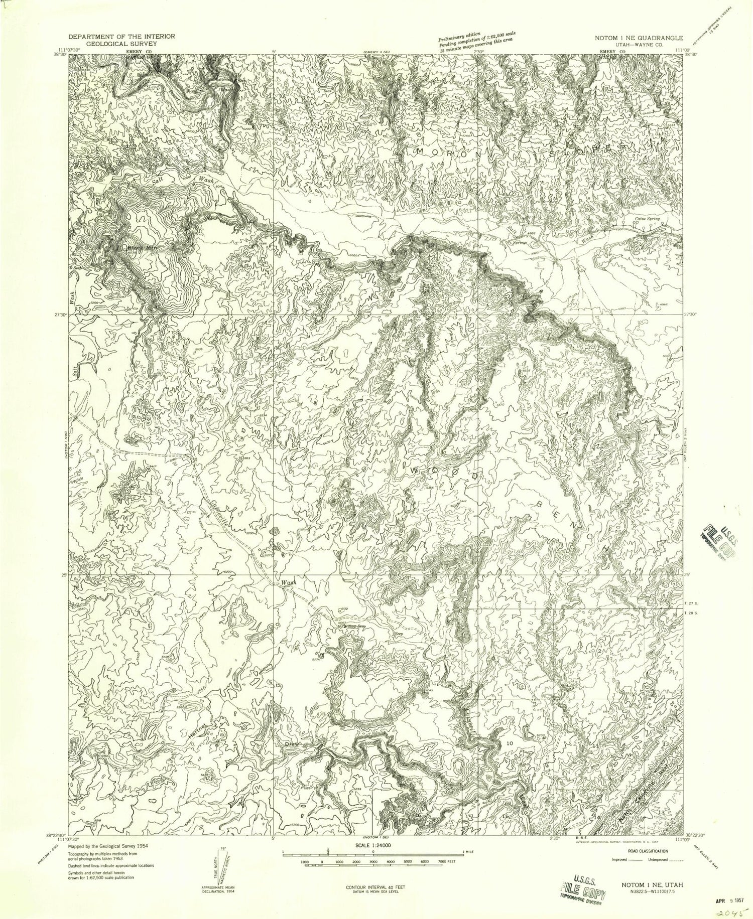 Classic USGS Caine Springs Utah 7.5'x7.5' Topo Map Image