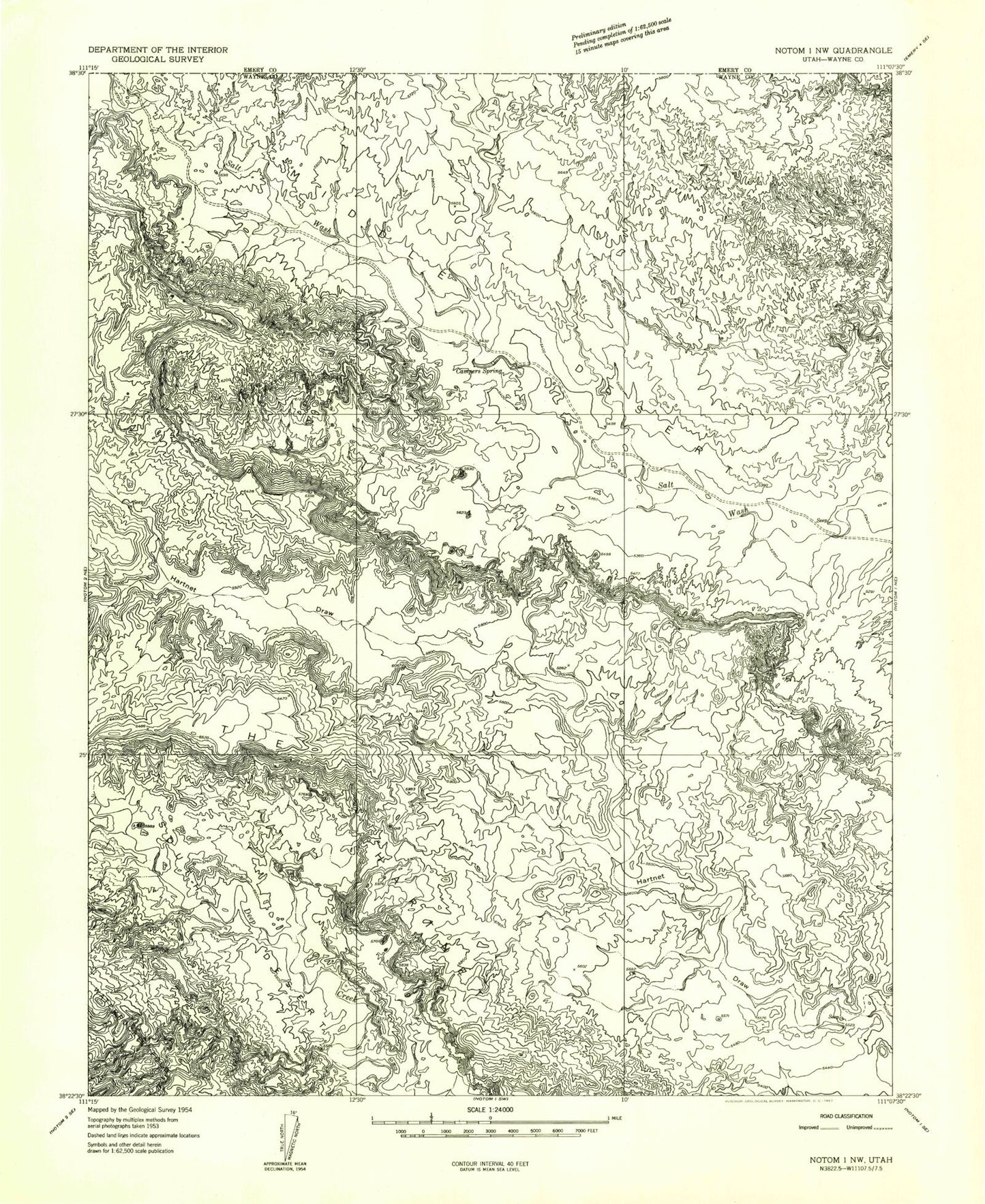 Classic USGS Fruita NW Utah 7.5'x7.5' Topo Map Image