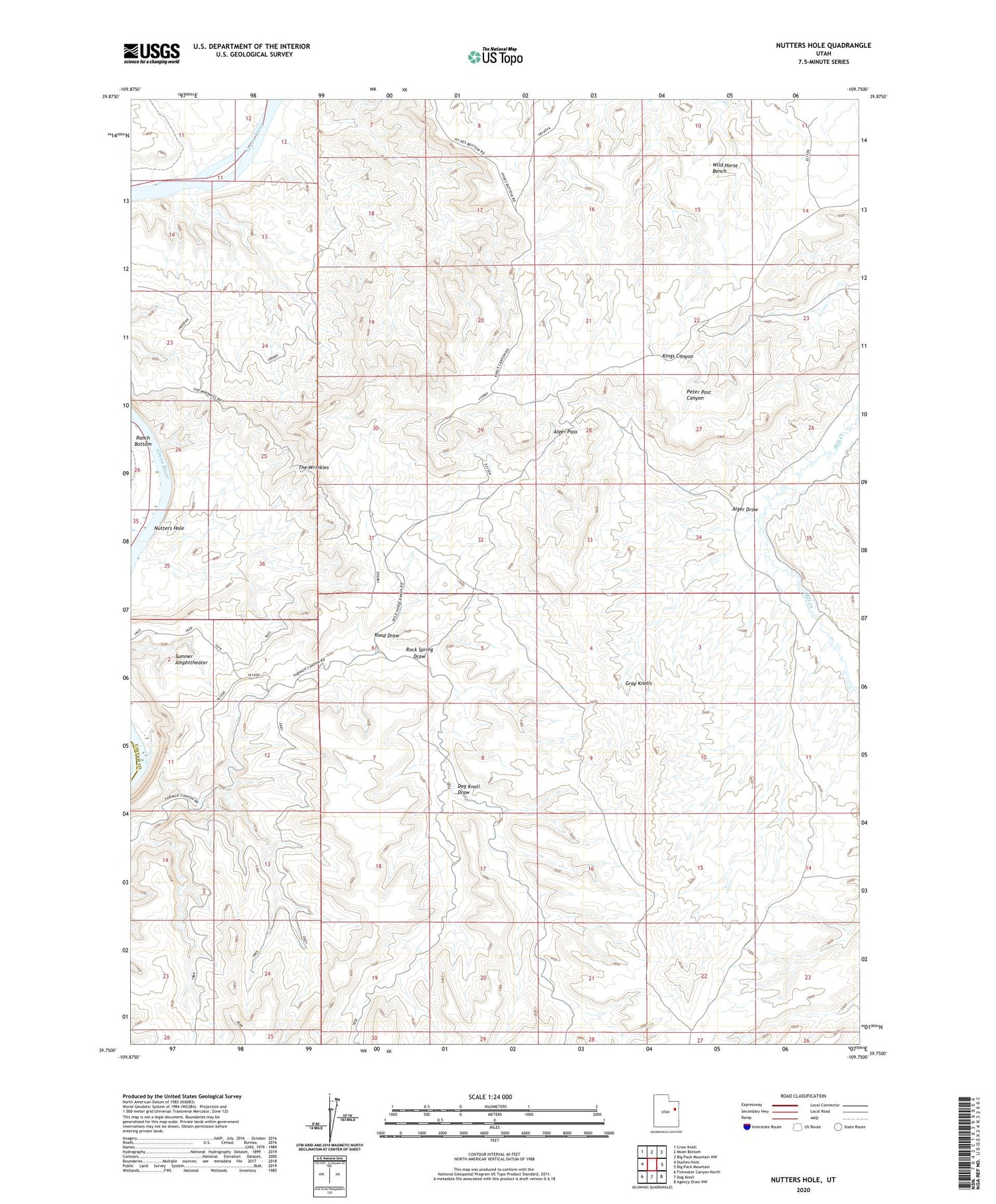 Nutters Hole Utah US Topo Map Image