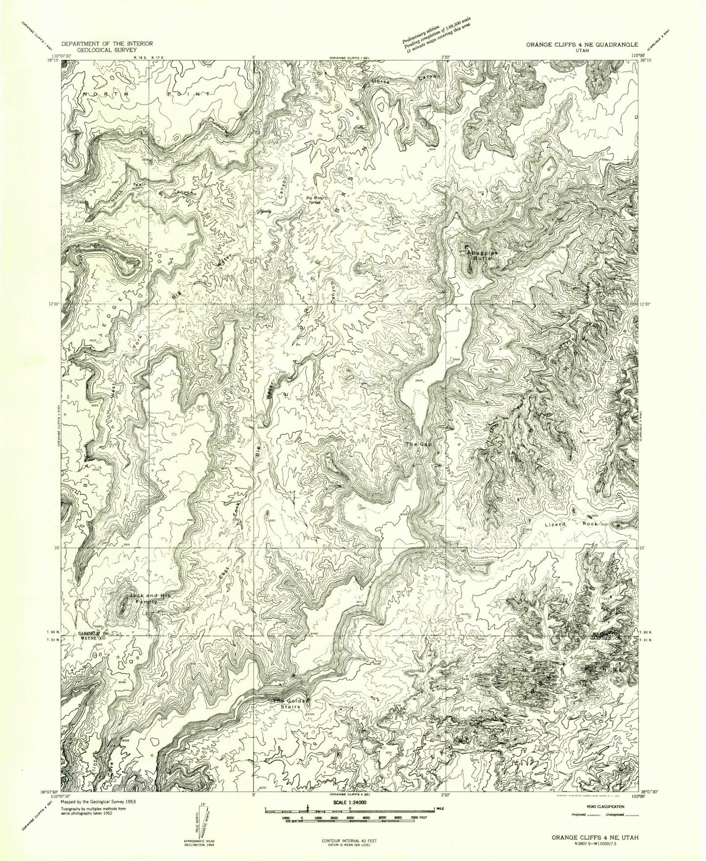 Classic USGS Elaterite Basin Utah 7.5'x7.5' Topo Map Image