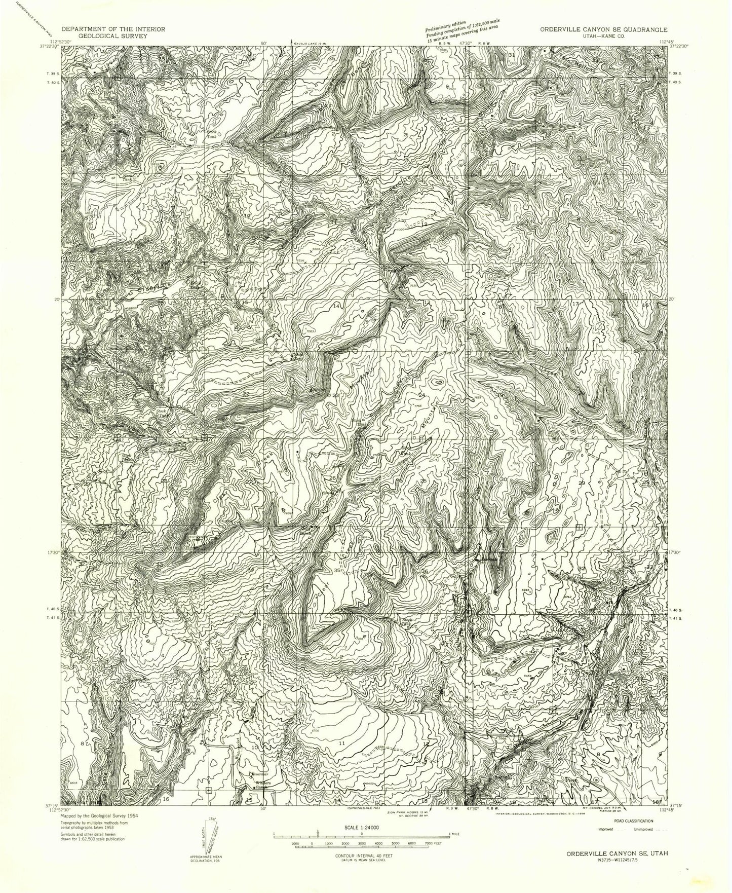 Classic USGS Clear Creek Mountain Utah 7.5'x7.5' Topo Map Image