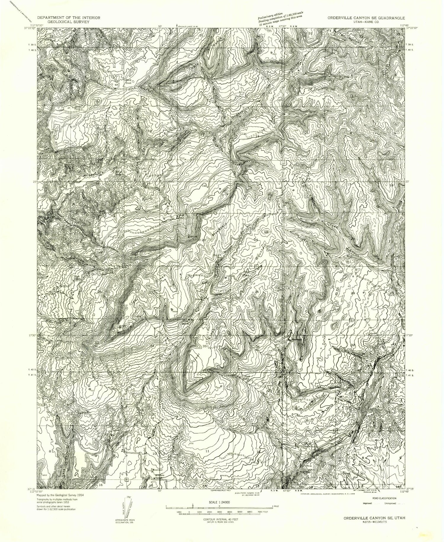 Classic USGS Clear Creek Mountain Utah 7.5'x7.5' Topo Map Image