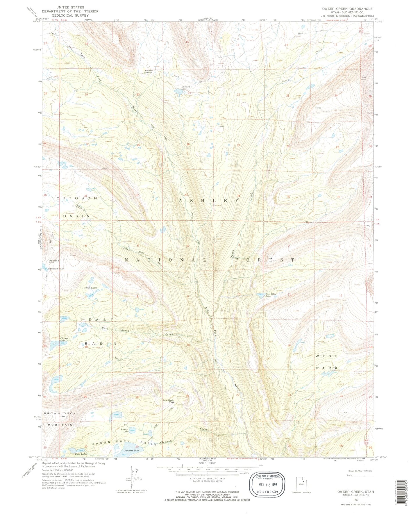 Classic USGS Oweep Creek Utah 7.5'x7.5' Topo Map Image