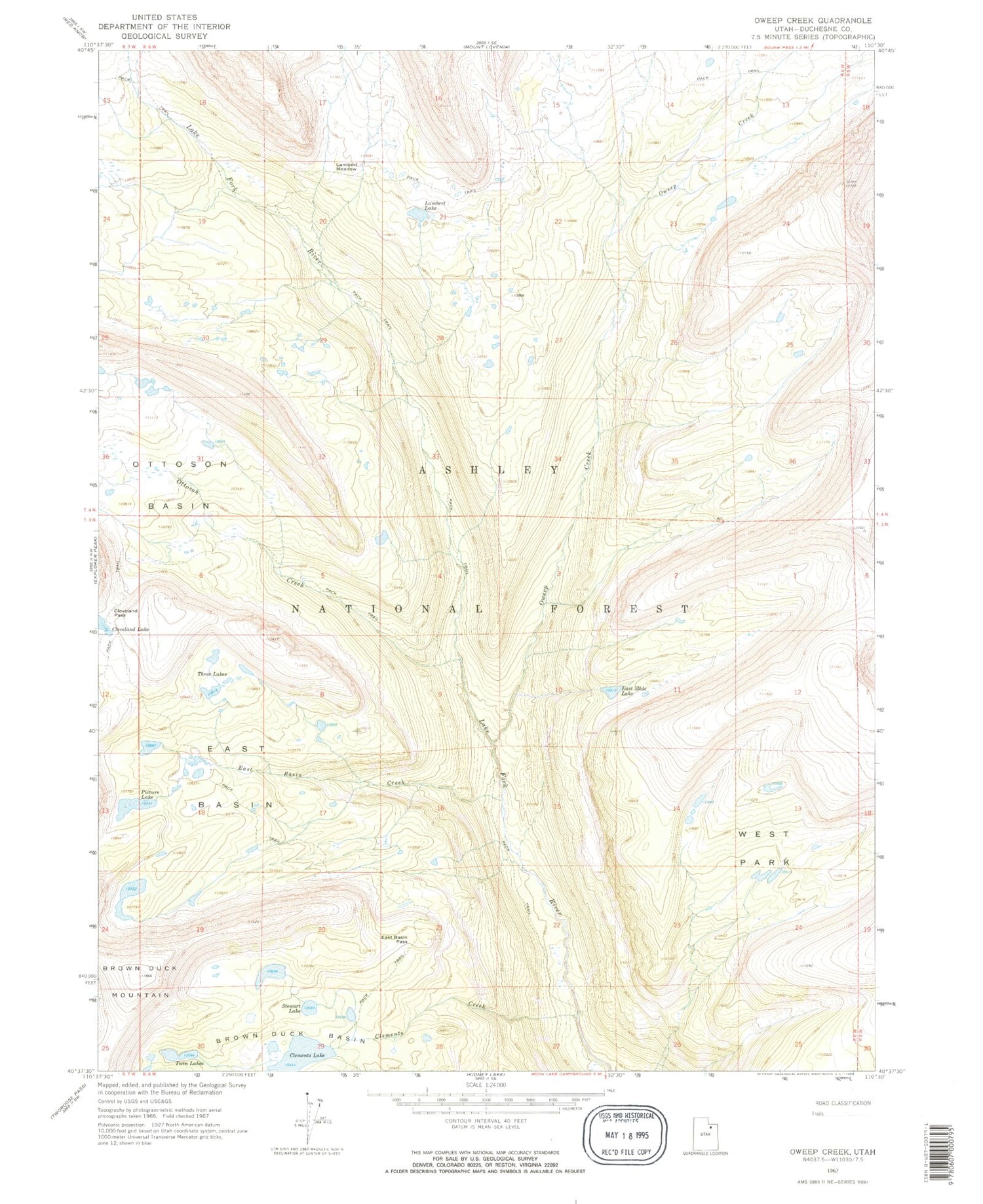Classic USGS Oweep Creek Utah 7.5'x7.5' Topo Map Image