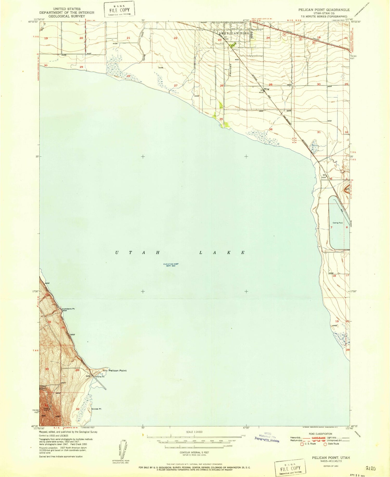 Classic USGS Pelican Point Utah 7.5'x7.5' Topo Map Image