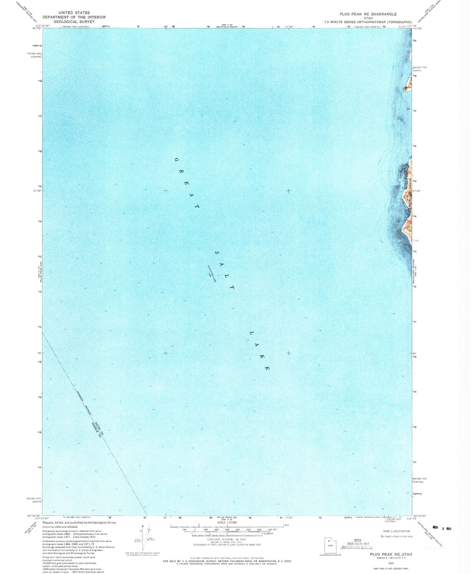 Classic USGS Plug Peak NE Utah 7.5'x7.5' Topo Map Image
