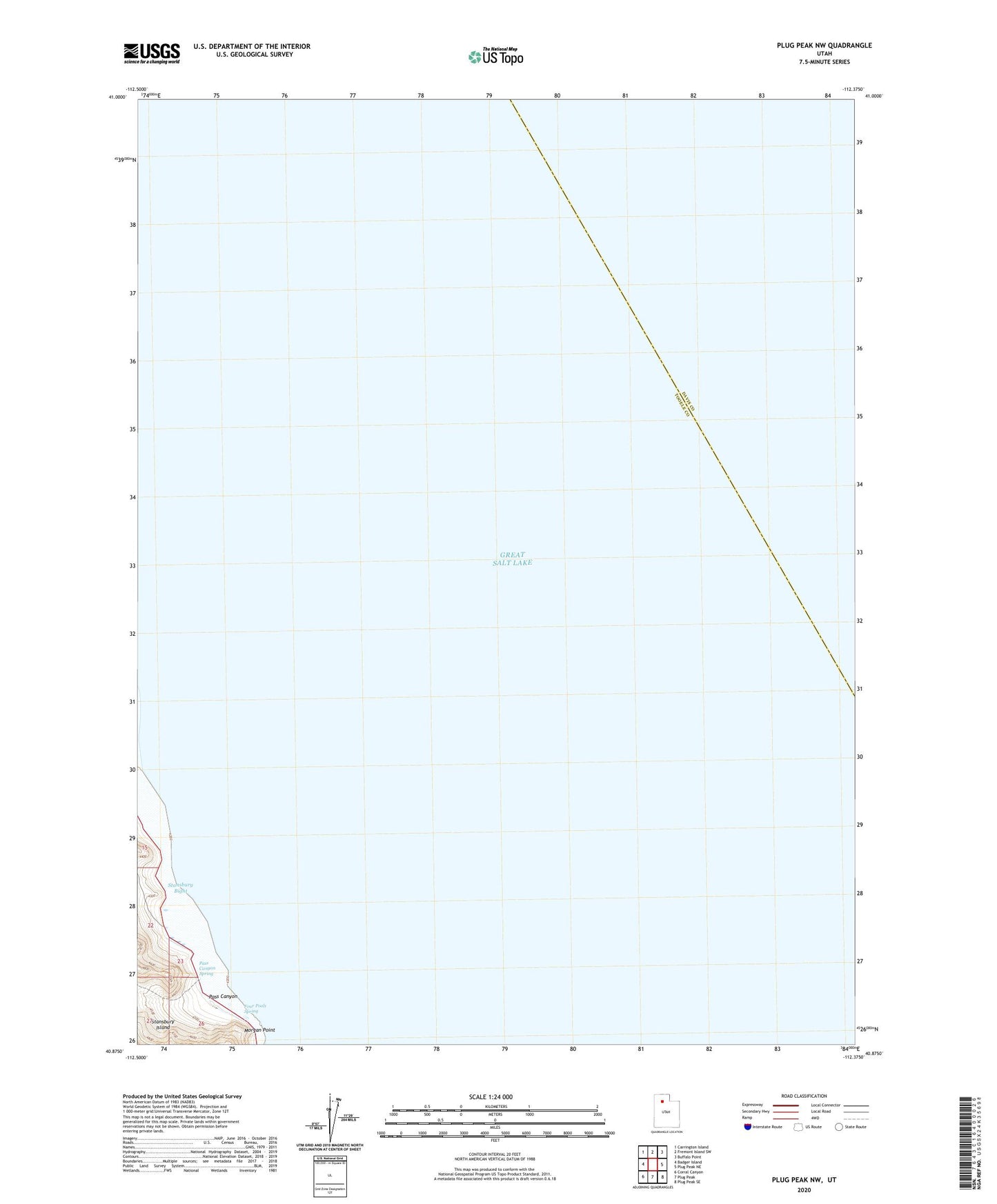 Plug Peak NW Utah US Topo Map Image
