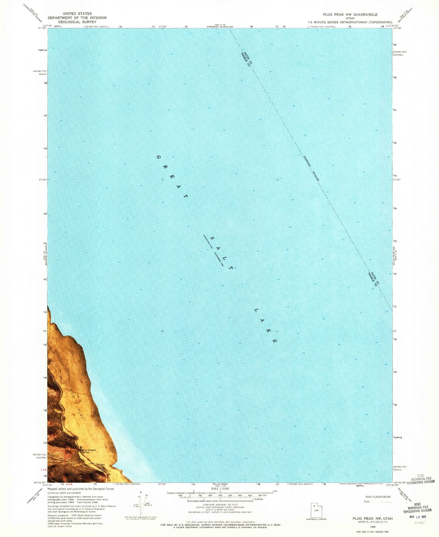 Classic USGS Plug Peak NW Utah 7.5'x7.5' Topo Map Image