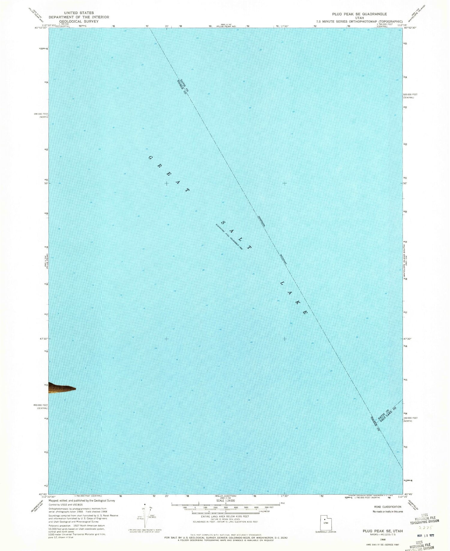 Classic USGS Plug Peak SE Utah 7.5'x7.5' Topo Map Image
