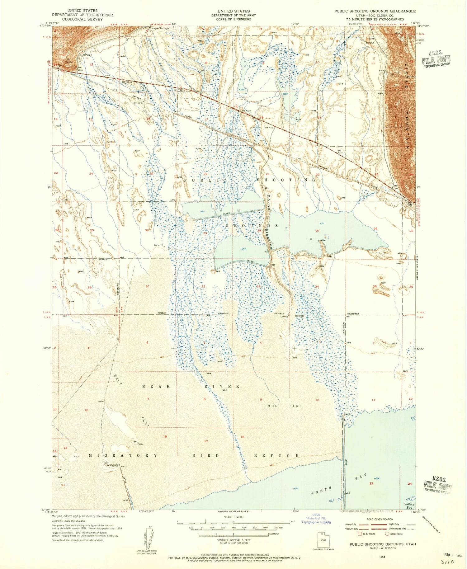 Classic USGS Public Shooting Grounds Utah 7.5'x7.5' Topo Map Image