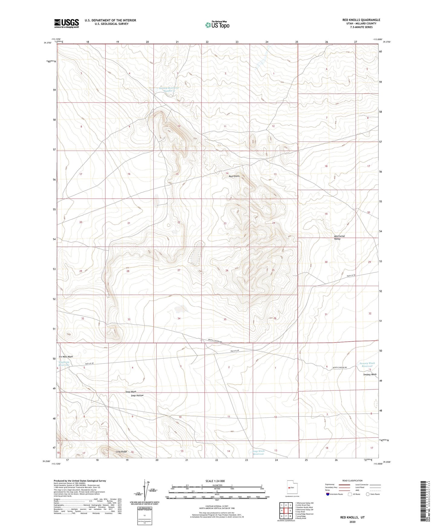 Red Knolls Utah US Topo Map Image