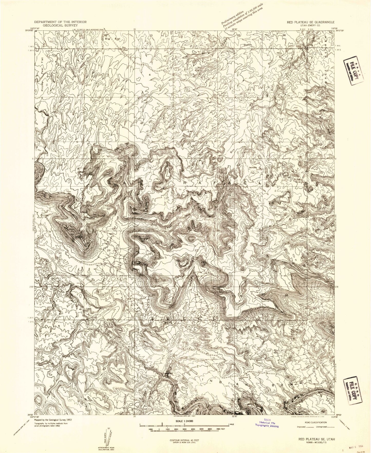 Classic USGS Devils Hole Utah 7.5'x7.5' Topo Map Image