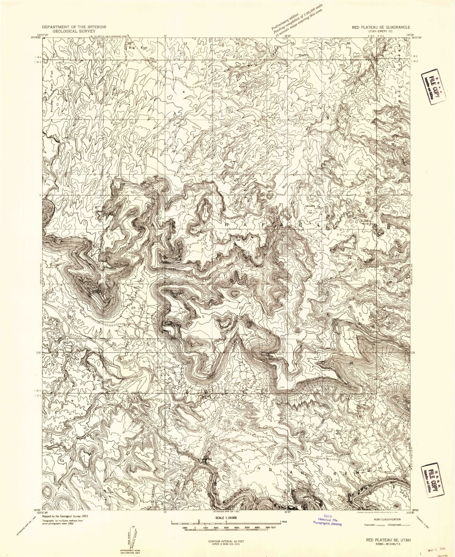 Classic USGS Devils Hole Utah 7.5'x7.5' Topo Map Image
