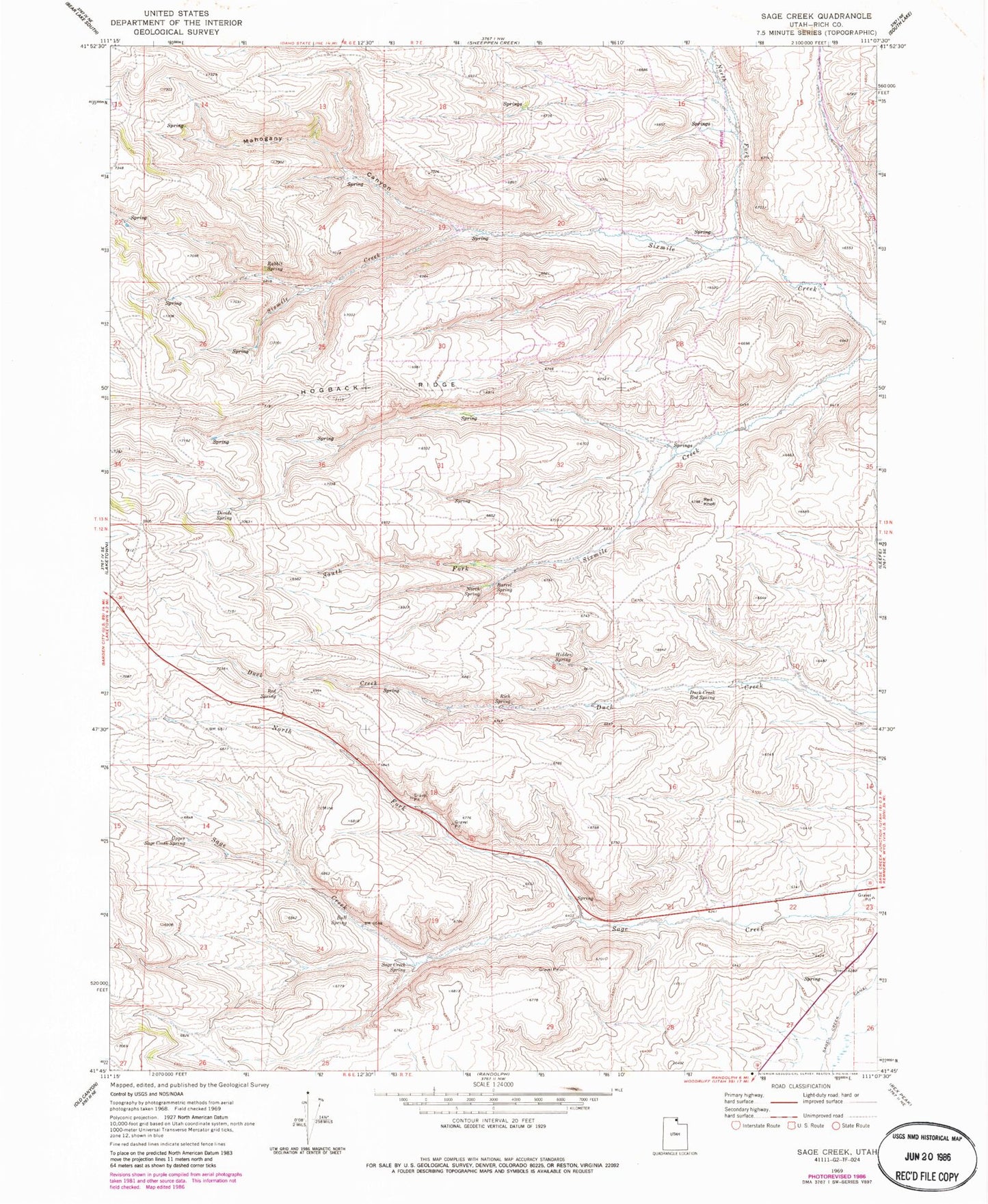 Classic USGS Sage Creek Utah 7.5'x7.5' Topo Map Image